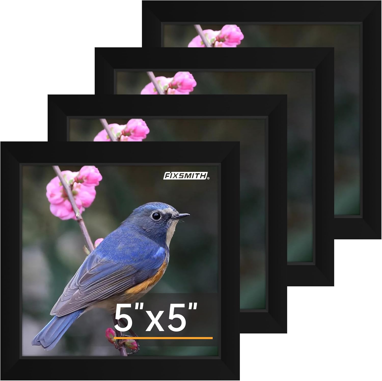 FIXSMITH 8x10 Picture Frame Set of 2, Photo Frame with HD Plexiglass, Display Pictures 5x7 with Mat or 8x10 Without Mat Multi Picture Frames Collage for Tabletop or Wall Display, Black