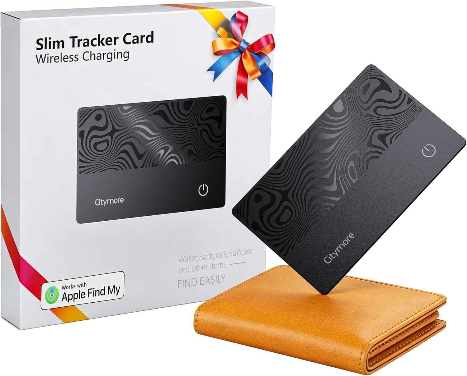 4Pack Wallet Tracker Card, for Airtag Wallet Bluetooth Tracker Smart Finder for Apple Air tag Find My[Apple MFi Certified] (iOS Only) IP68 Waterproof, Item Locator for Bags,Luggage,Passport, ID