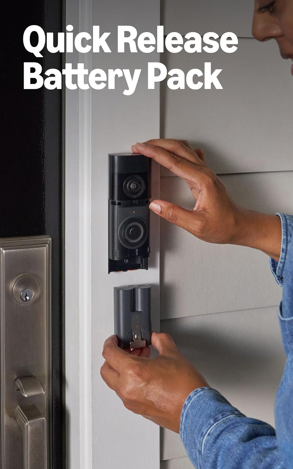 Ring Battery Doorbell Plus (newest model), Retinal 2K with wide-angle video, up to 6x Enhanced Zoom, Night Vision, and Quick Release Battery Pack, Nickel Silver