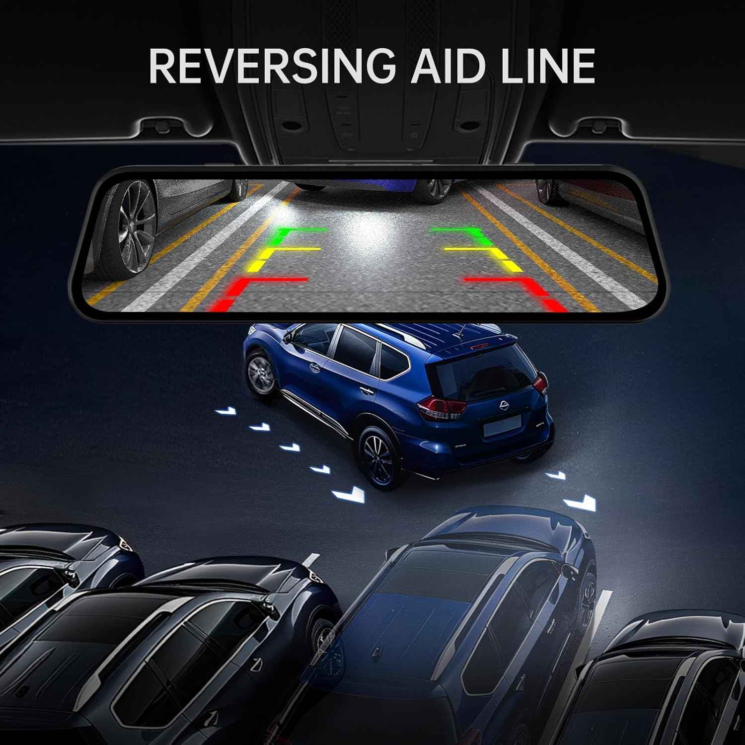 Veement 4K Rear View Mirror Camera, 10'' 4K Mirror Dash Cam with 1080P Backup Camera, Dash Cam Front and Rear for Car with Voice Control, 24H Parking Mode, Night Vision, 32GB SD Card Included
