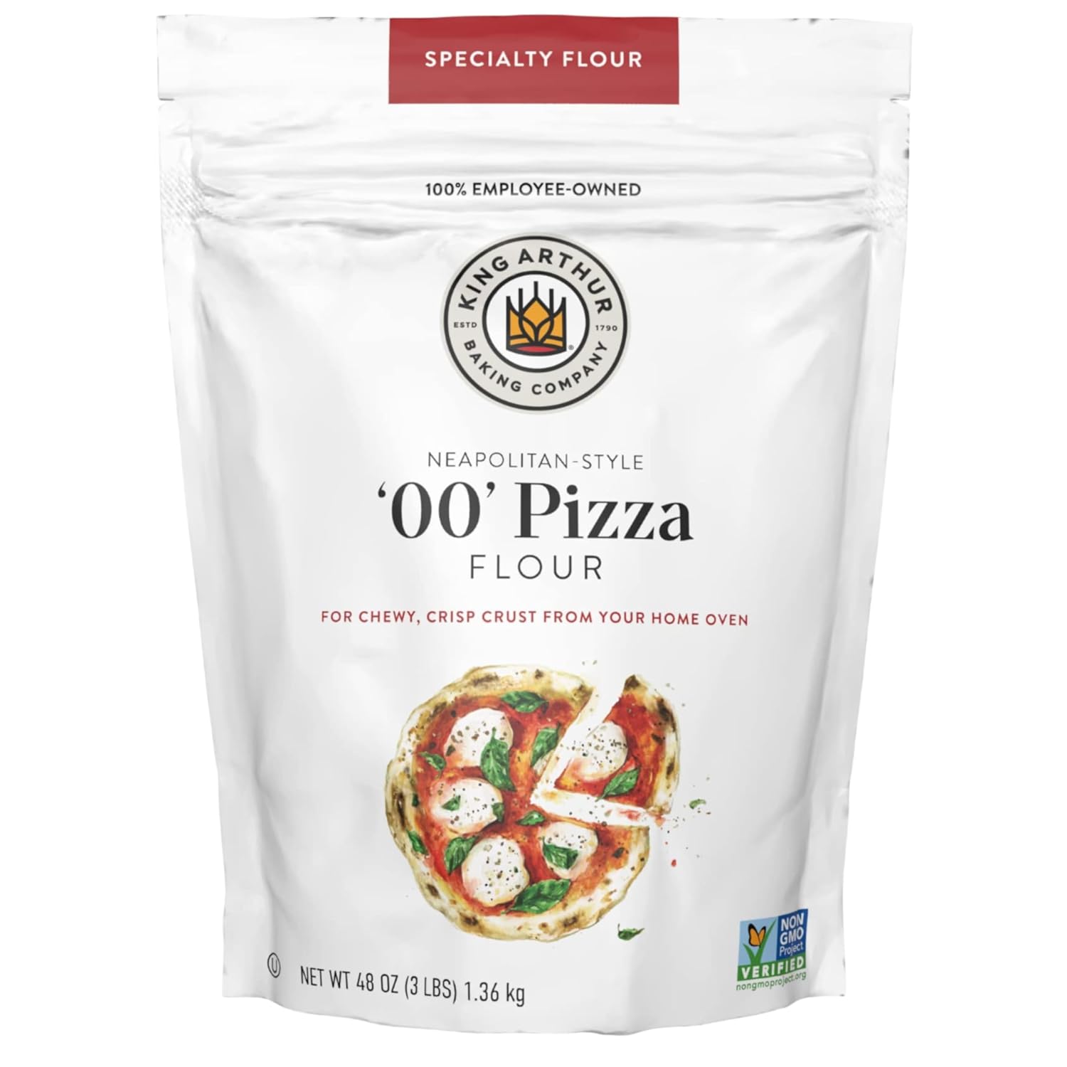 King Arthur 00 Pizza Flour: Non-GMO American wheat for authentic Neapolitan-style crust (3 lbs)