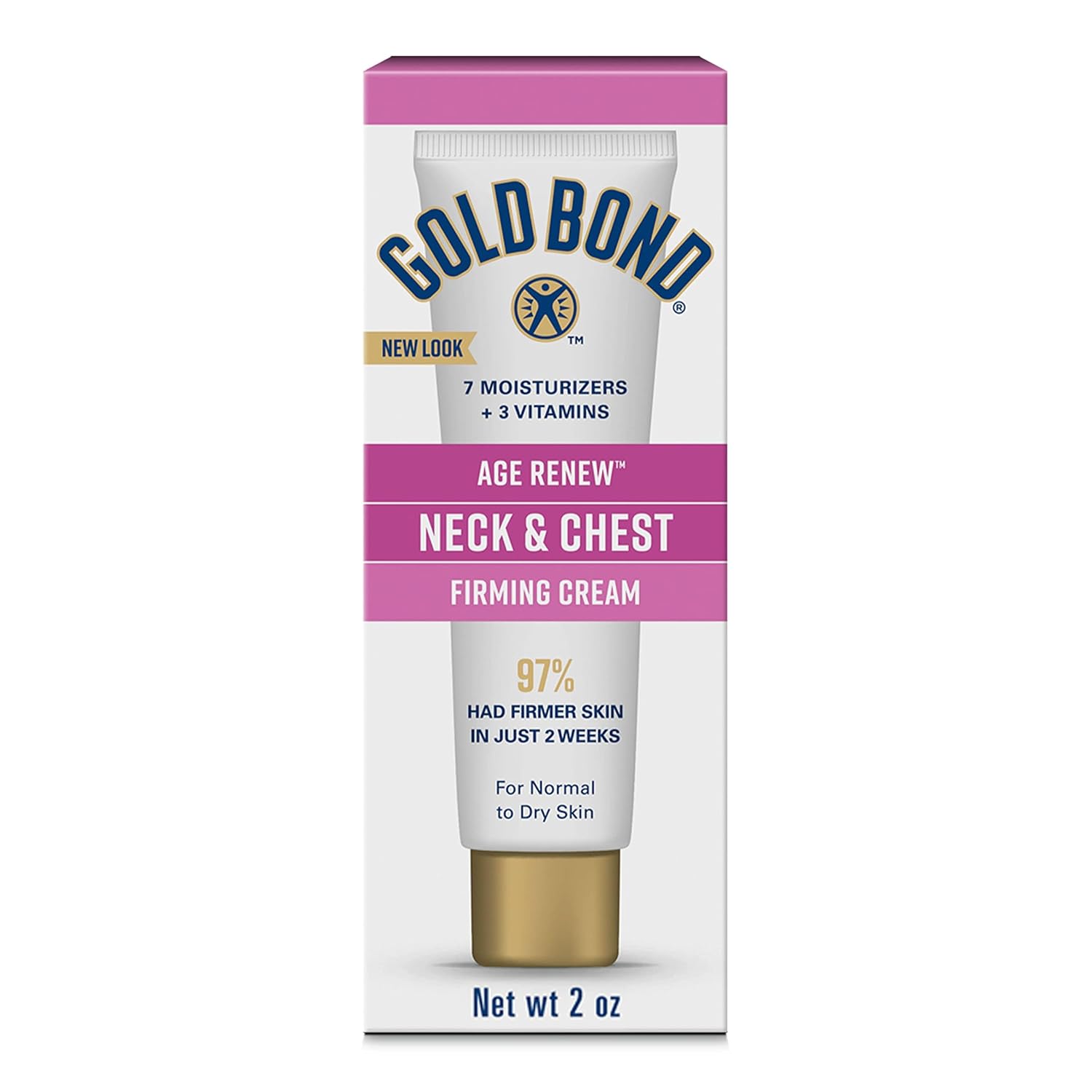 Gold Bond age renew neck & chest firming cream, 2 oz, clinically tested skin firming cream for aging skin
