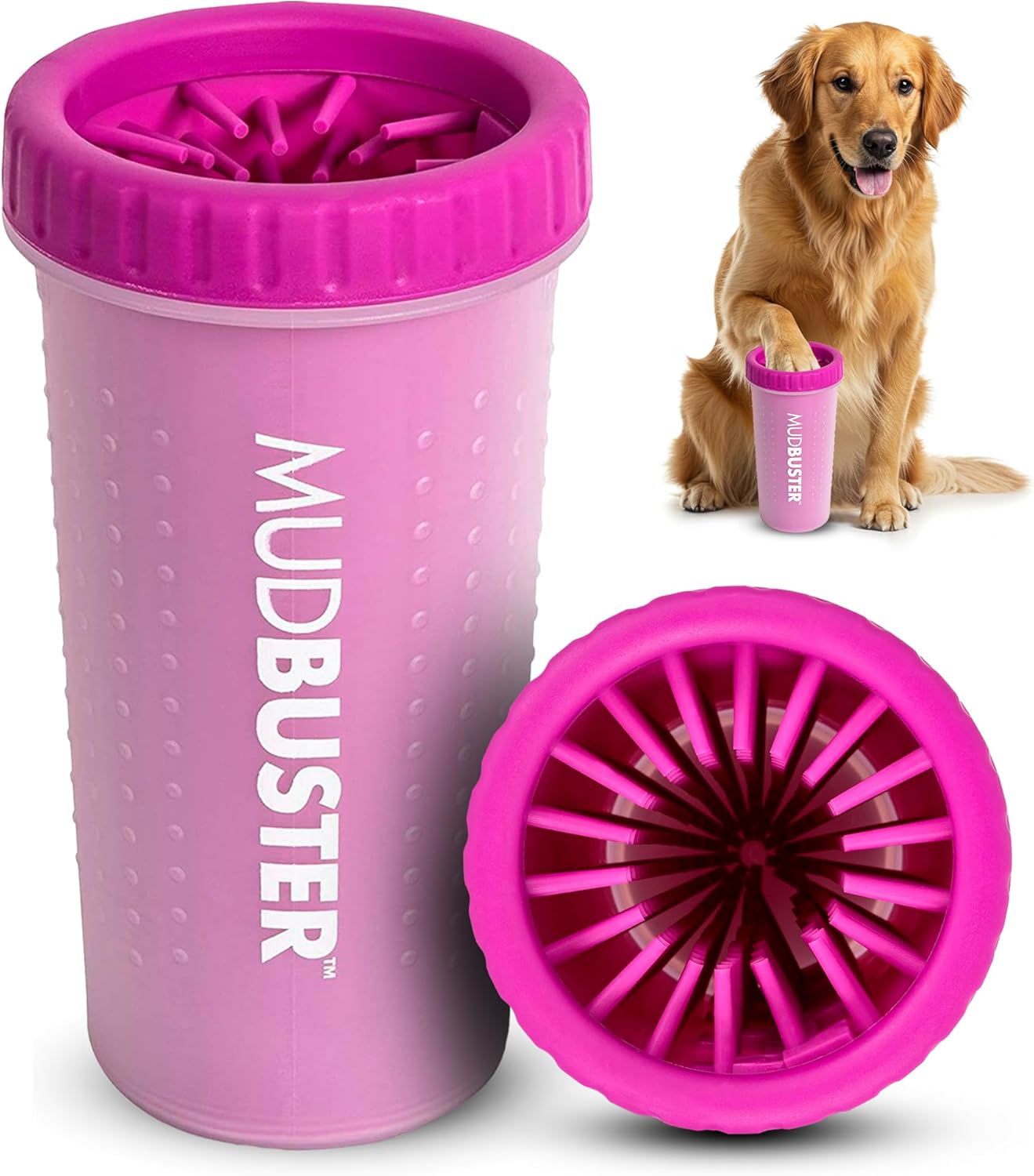 Dexas MudBuster Portable Dog Paw Washer in Large, Matte Black, Special Edition for Easy Cleaning