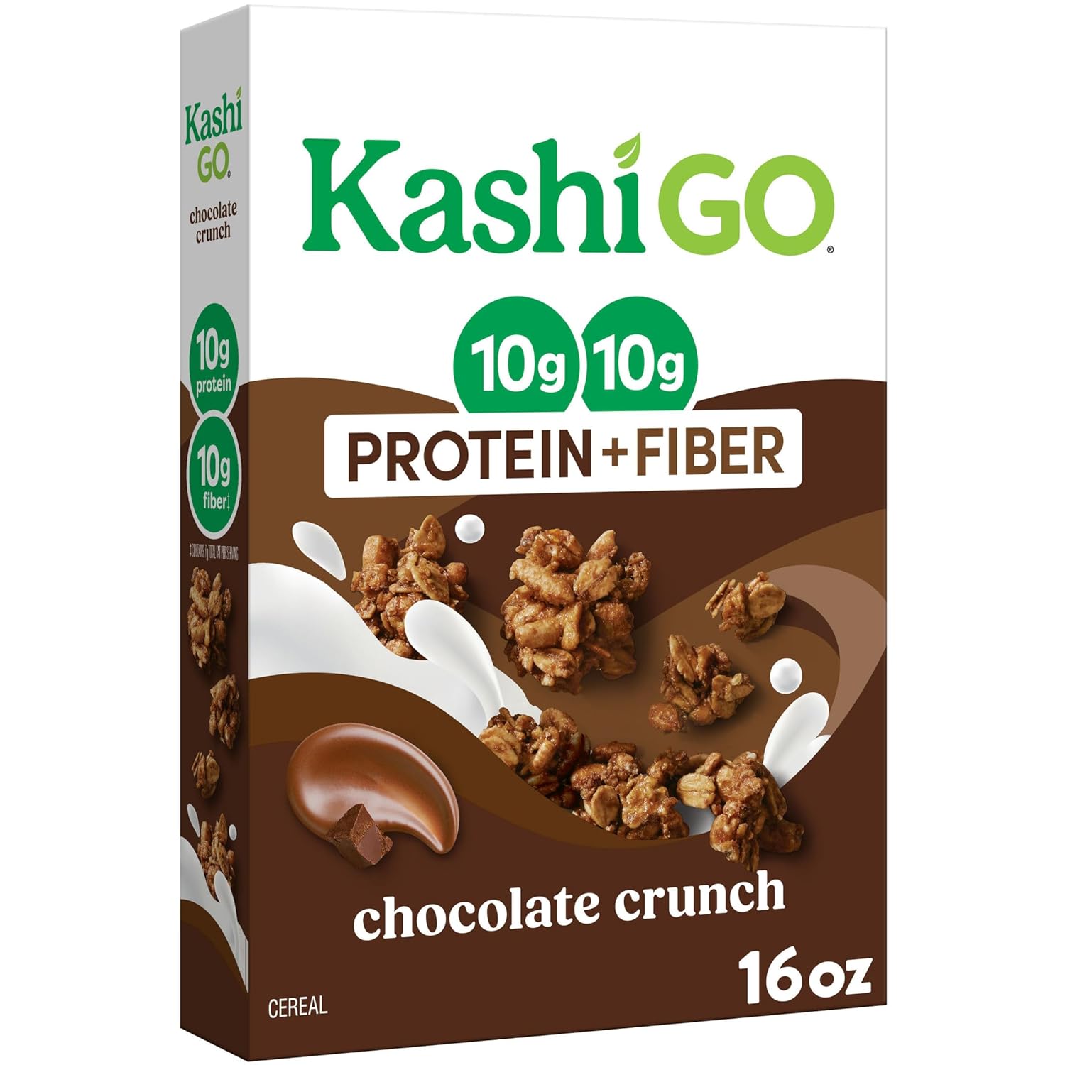 Kashi GO Protein Cereal, 10g Protein, 10g Fiber, Chocolate Crunch, 16oz Box, 1 Box
