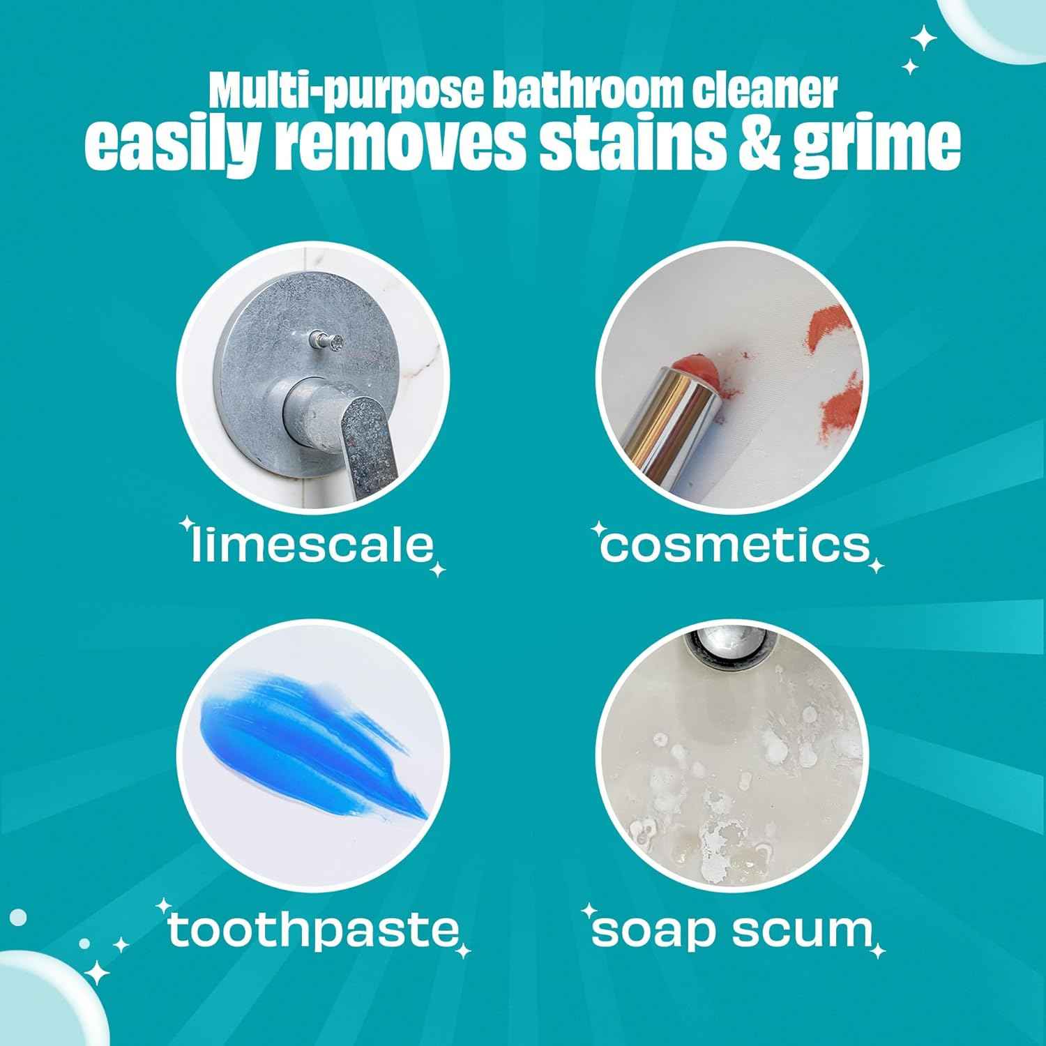 Scrubbing Bubbles Easy Clean Foaming Multipurpose Bleach-Free Bathroom Cleaner, Fast-Acting Foam Cleans Limescale, Dirt and Grime on Showers, Sinks, Toilets, Tiles, Counters, & More, 32oz Spray
