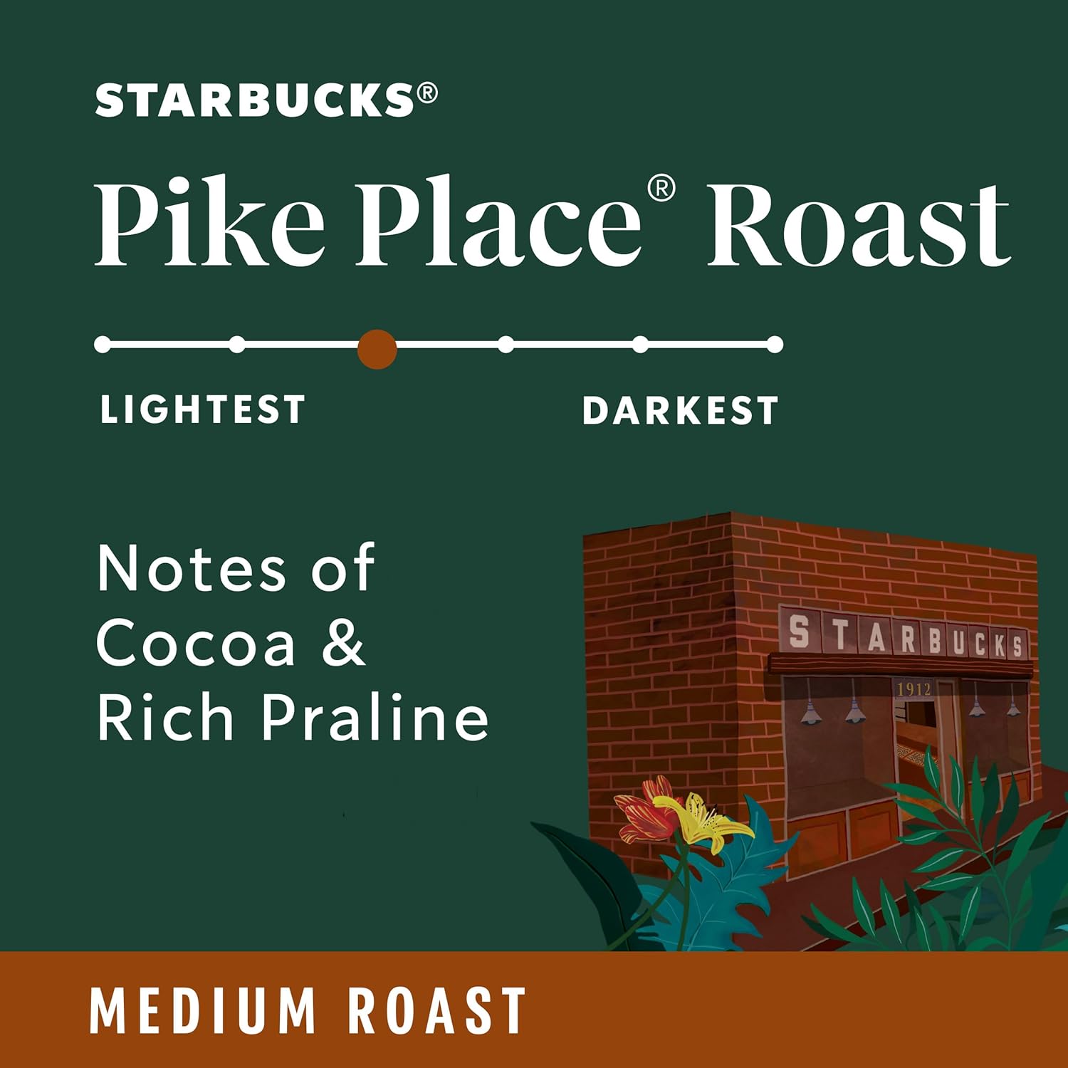 Starbucks Pike Place Roast medium roast ground coffee, 28 oz, hot or iced coffee