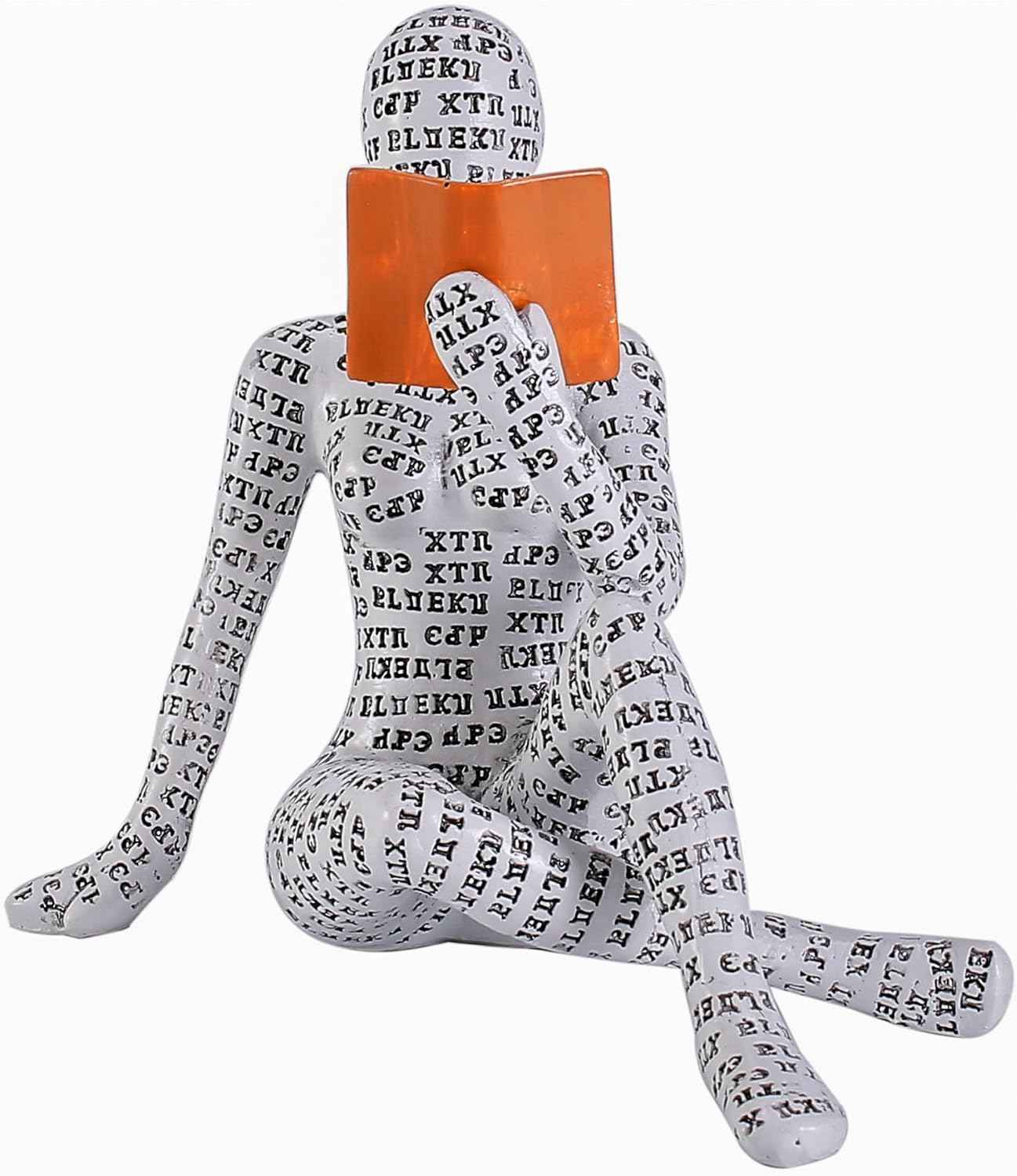 GRAPMKTG Home Decor Pulp Reading Women Thinker Statue Aesthetic Sculpture Room Decor Modern Abstract Decoration on Shelf Table Desk for Living Room Office Bedroom A