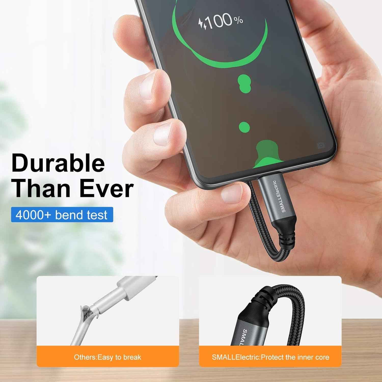 USB Type-C to A Cable 5pack 6ft Braided Fast Charging 3A Quick Charger Cord, 6 Foot Compatible iPhone 17/17 Pro/16e/16/15 Pro Max,Samsung Galaxy S10 S9 S8 Plus, Note 10 9 8, LG V50 V40 G8 G7(Grey)