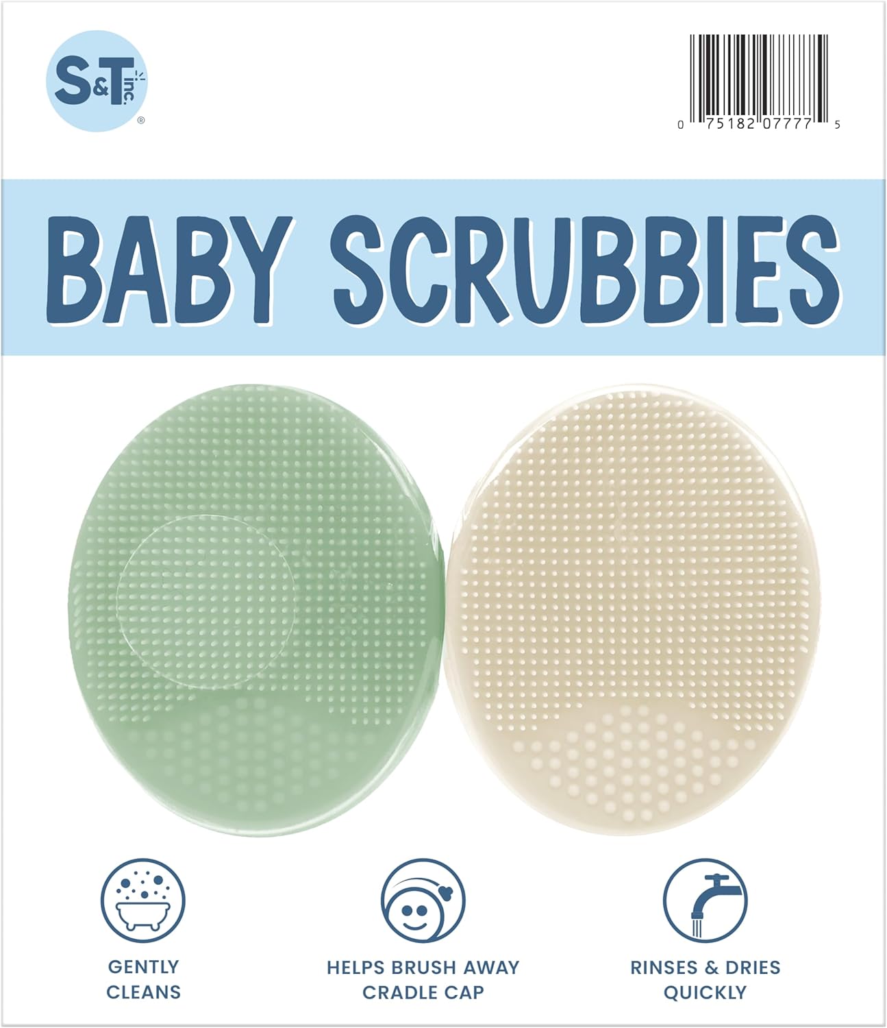 S&T INC. 2-inch silicone exfoliating and massaging cradle cap bath brushes, 2 pack, pink