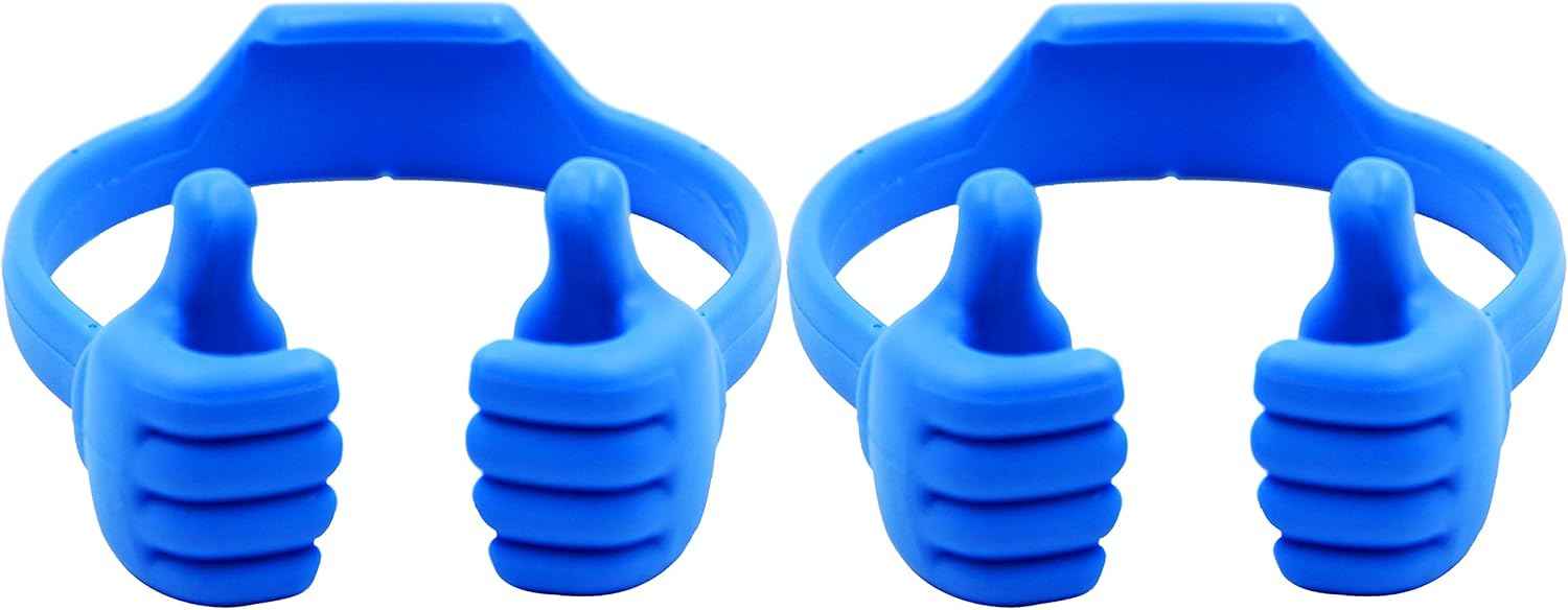 HONSKY Thumbs-Up Phone Stand for Tablets, E-Readers and Smart Phones – Green/Purple – 2 Count