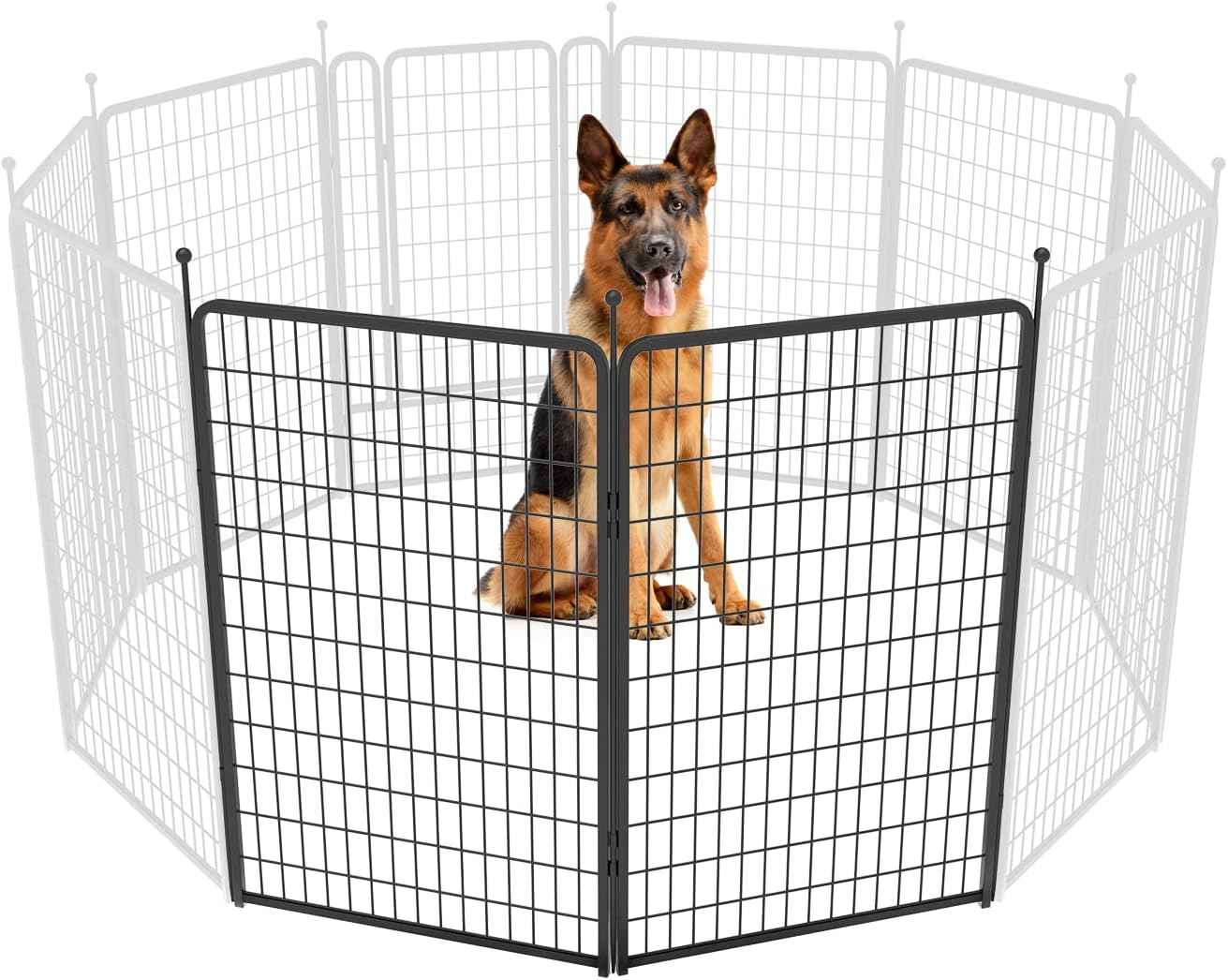 FXW Rollick Unleashed Dog Playpen for Indoor, Yard, RV Camping, 24 inch 8 Panels for Small and Puppy Dogs, Black│Patented