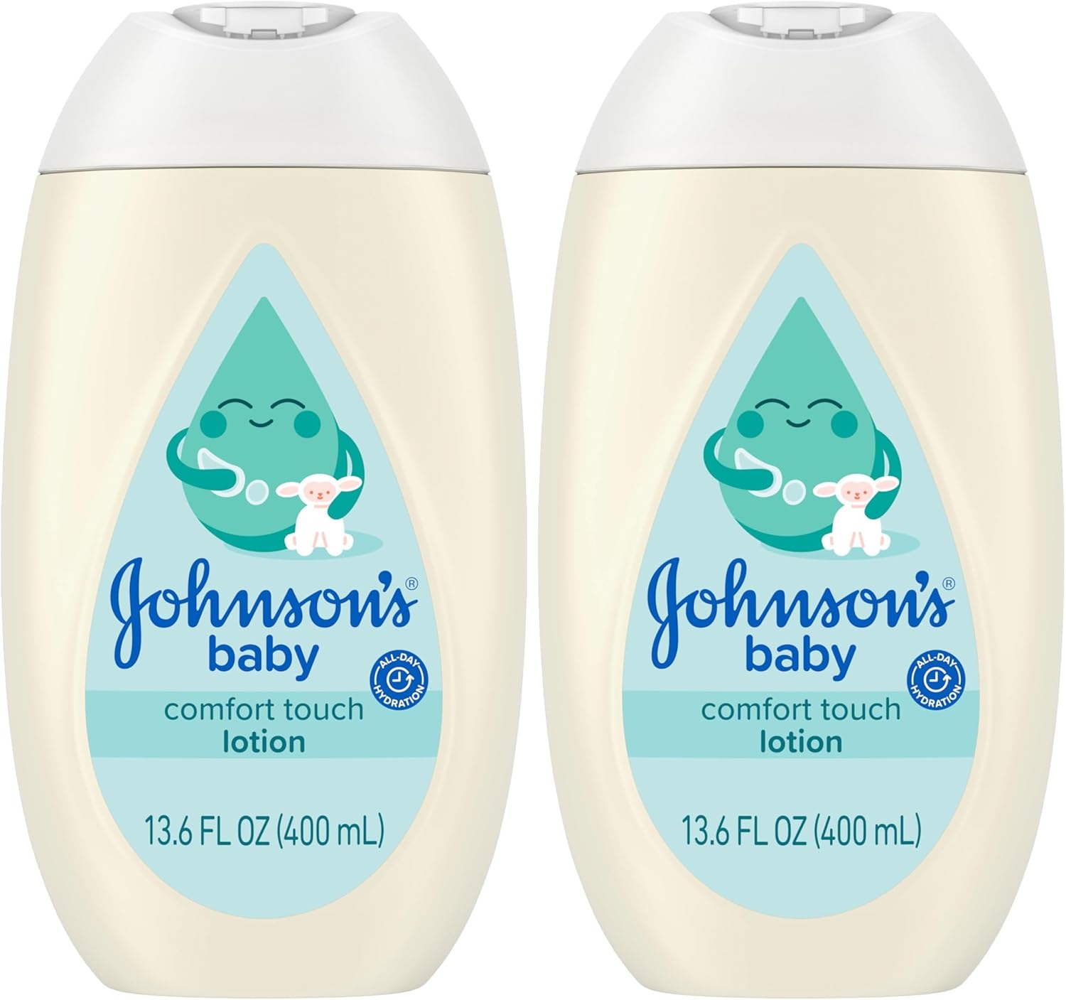 johnsons baby comfort touch newborn baby face body lotion, 13.6 fl oz, hypoallergenic, paraben-free, new baby essentials