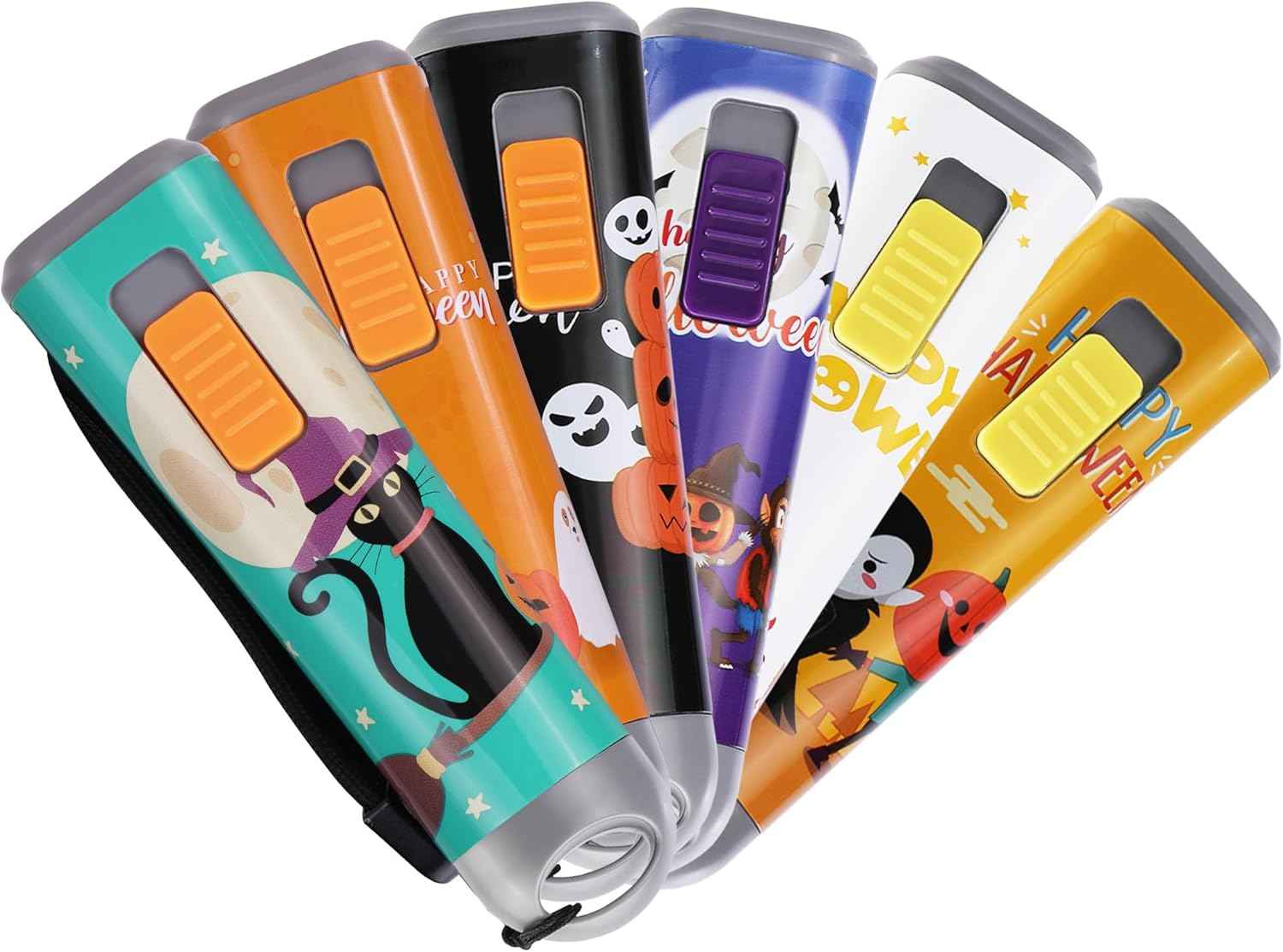 EverBrite 9-LED Flashlight 6-Pack Impact Handheld Torch Assorted Colors with Lanyard 3AAA Battery Included (Hurricane Supplies, Camping, Hiking, Emergency, Hunting)