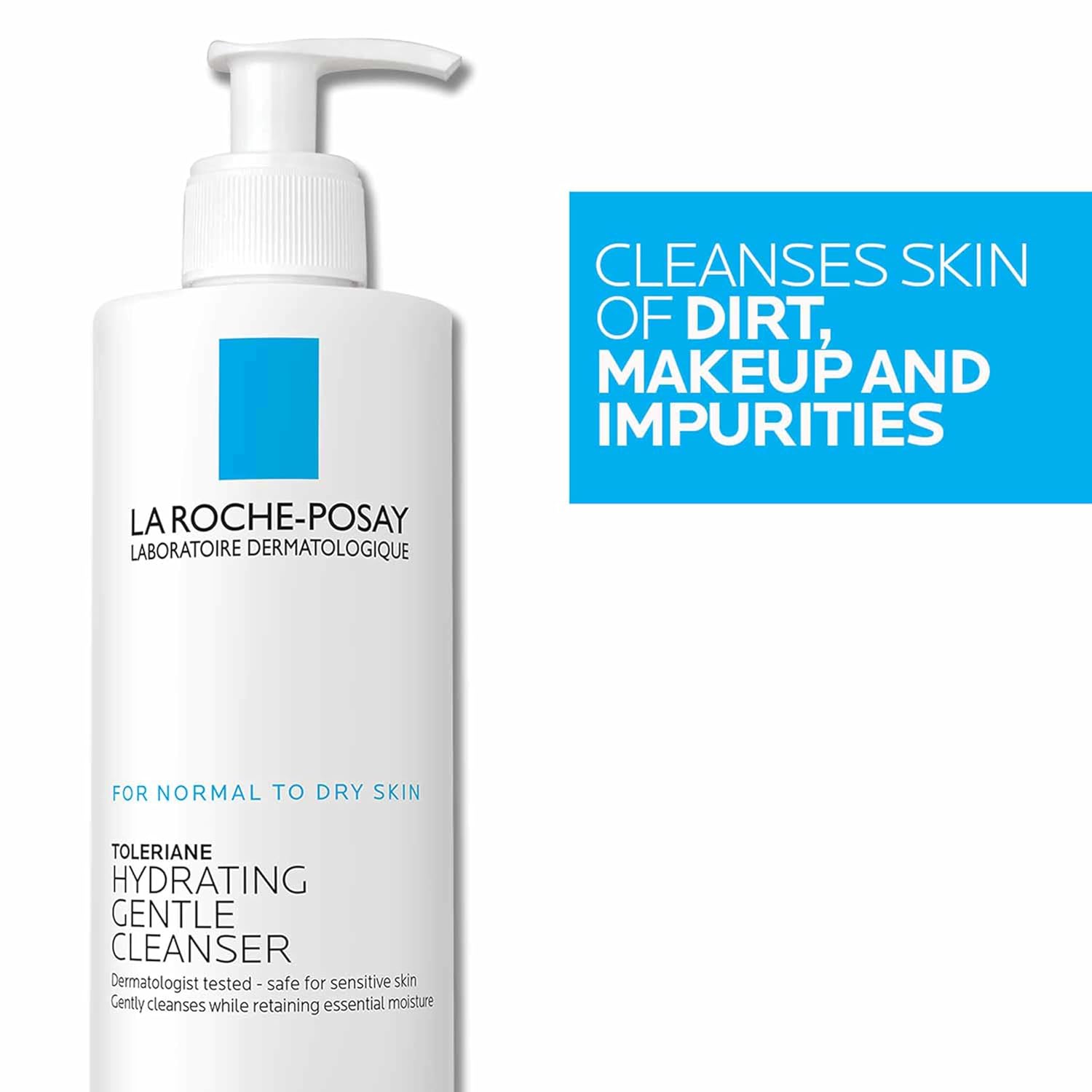 La Roche-Posay Toleriane Hydrating Gentle Face Cleanser, 200ml, Daily Face Wash for Dry Skin, Fragrance Free