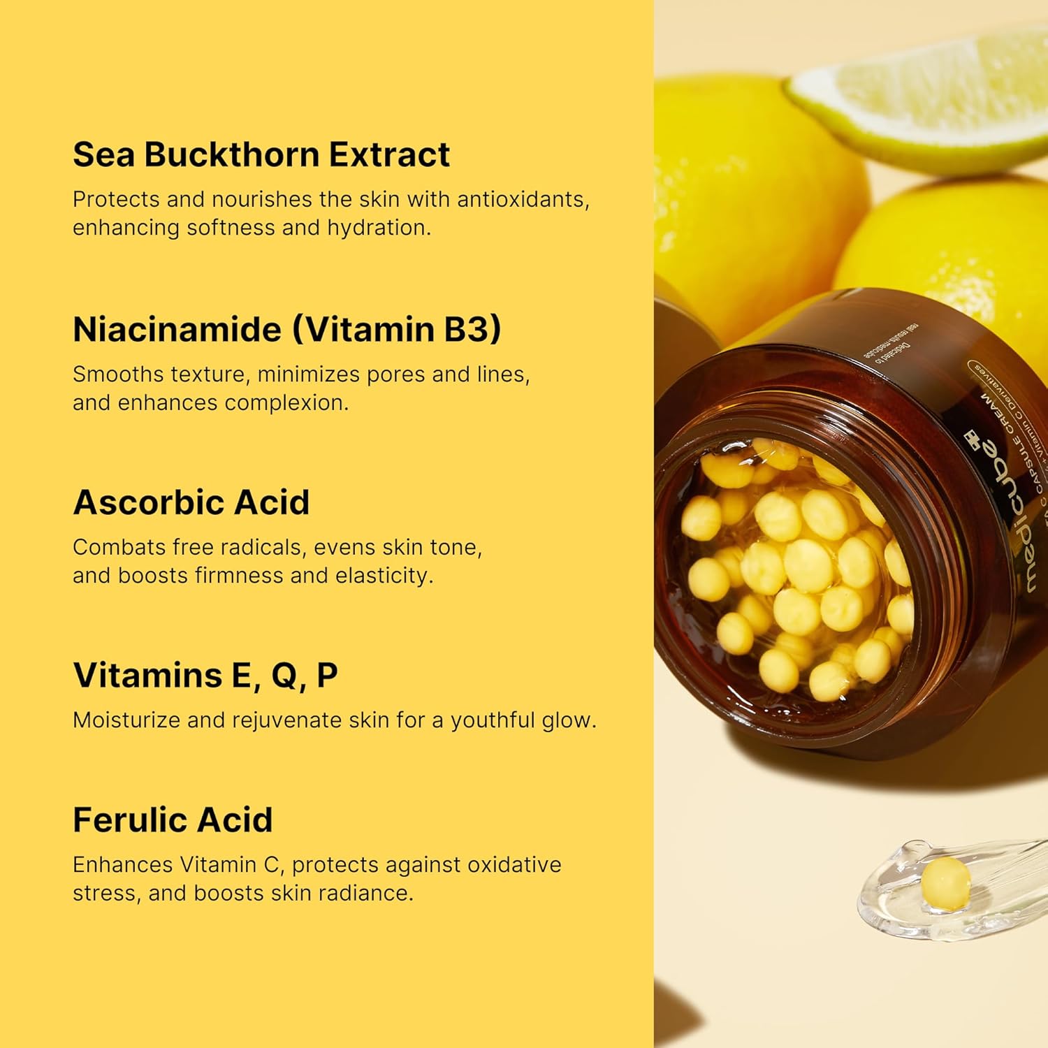 medicube Deep Vitamin C Golden Capsule Face Moisturizer, 1.94 oz, Liposome Capsules For Wrinkles, Skin Radiance, Korean Skin Care