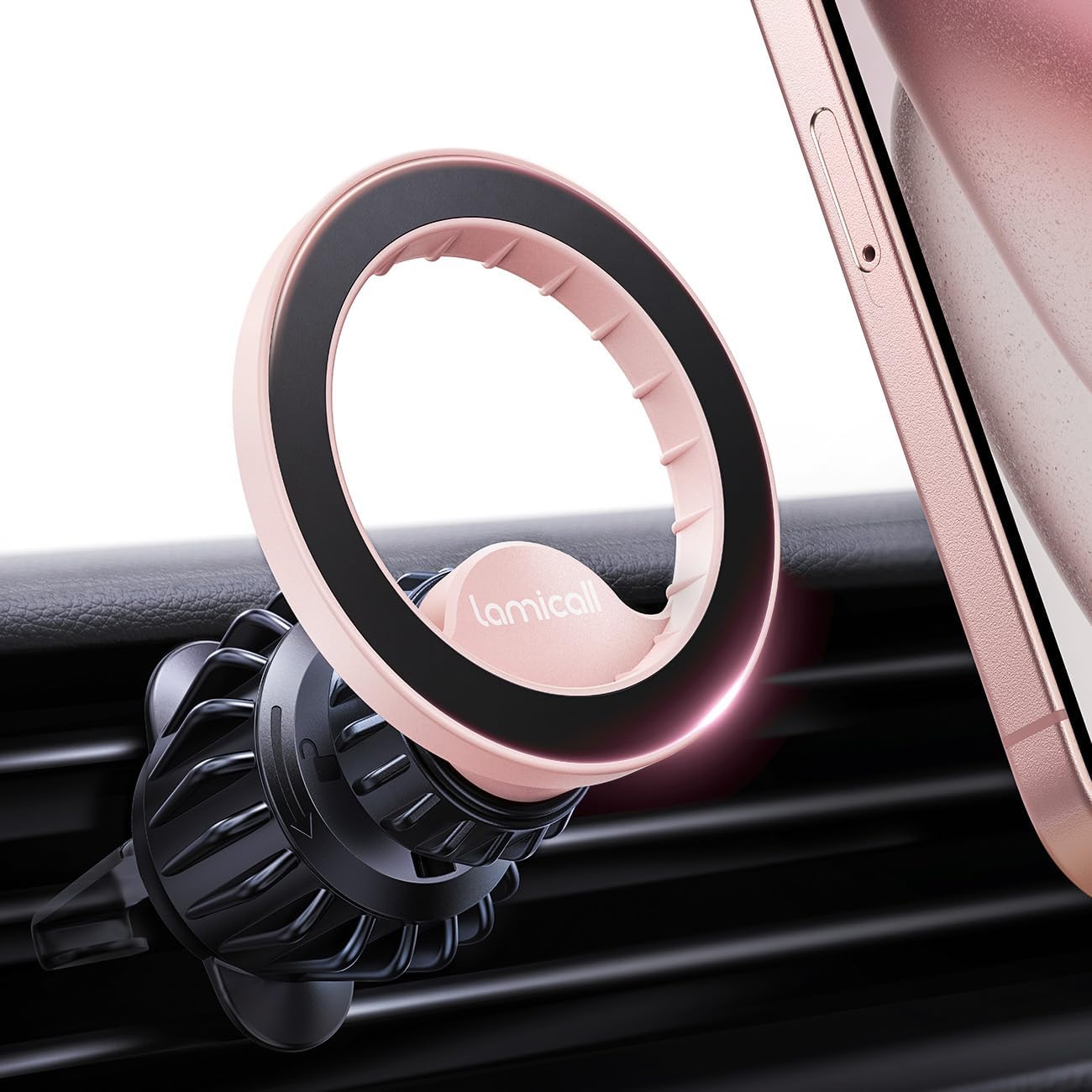 Lamicall for MagSafe Car Mount - [20 Super Magnets] Magnetic Car Phone Mount, Air Vent Phone Holder Car, Hands Free Cell Phone Holder Clip Car Accessories fit iPhone 17 16 15 14 13 Pro Plus Max - Rayz Mart