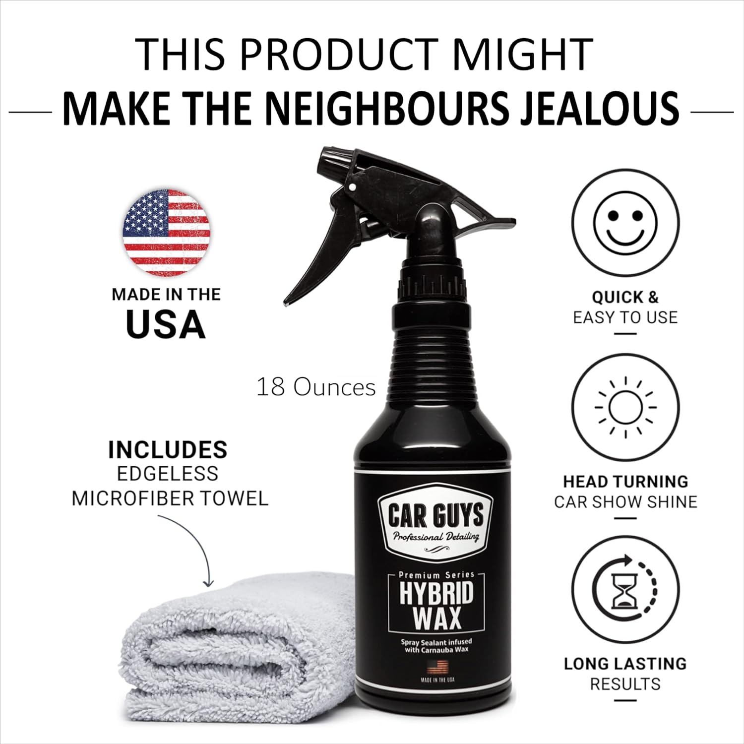 car guys hybrid spray wax advanced car wax long lasting safe on all surfaces 18 oz