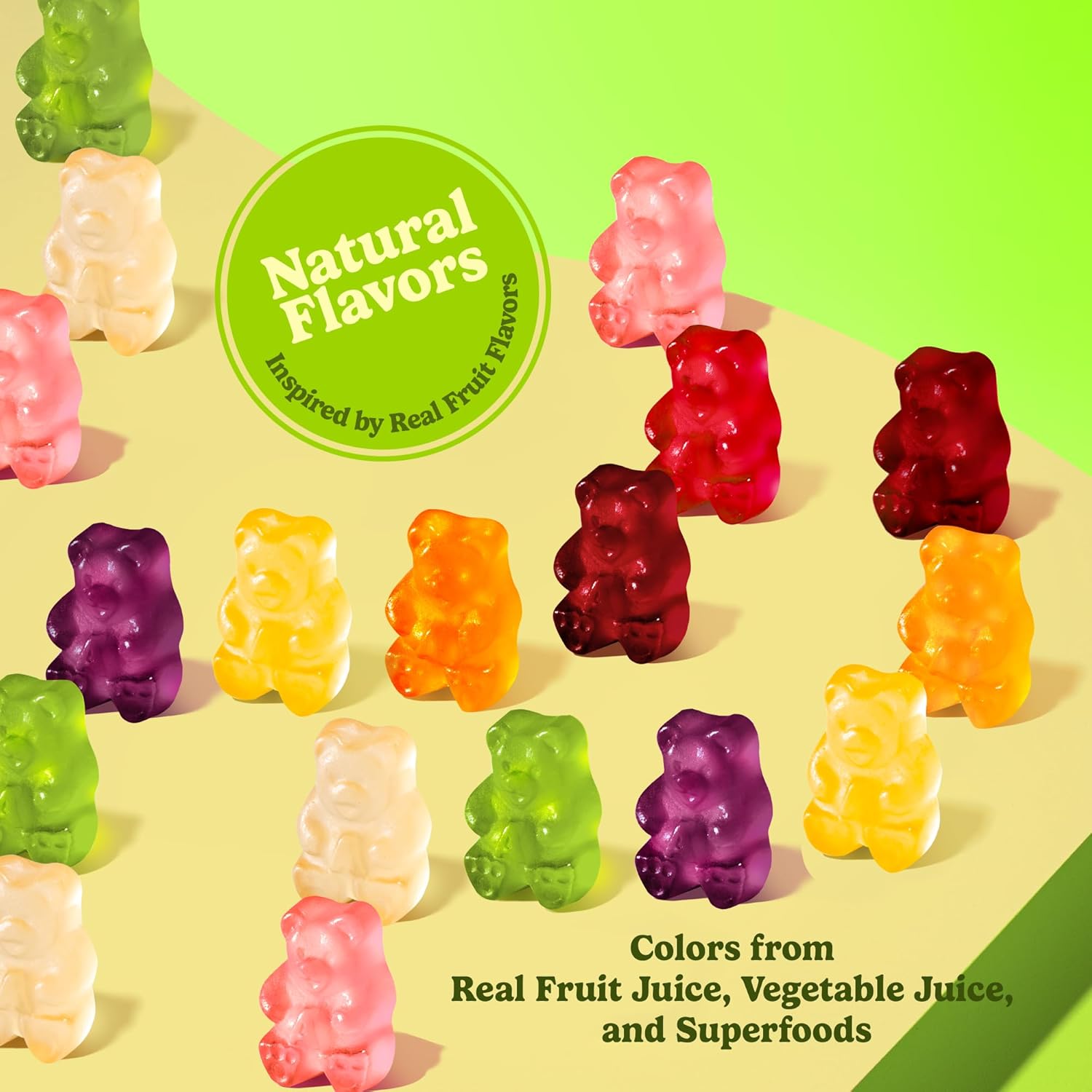 albanese world's best true to fruit exotic fruits, 25oz bag, 8 flavors, soft gummy bears, share size