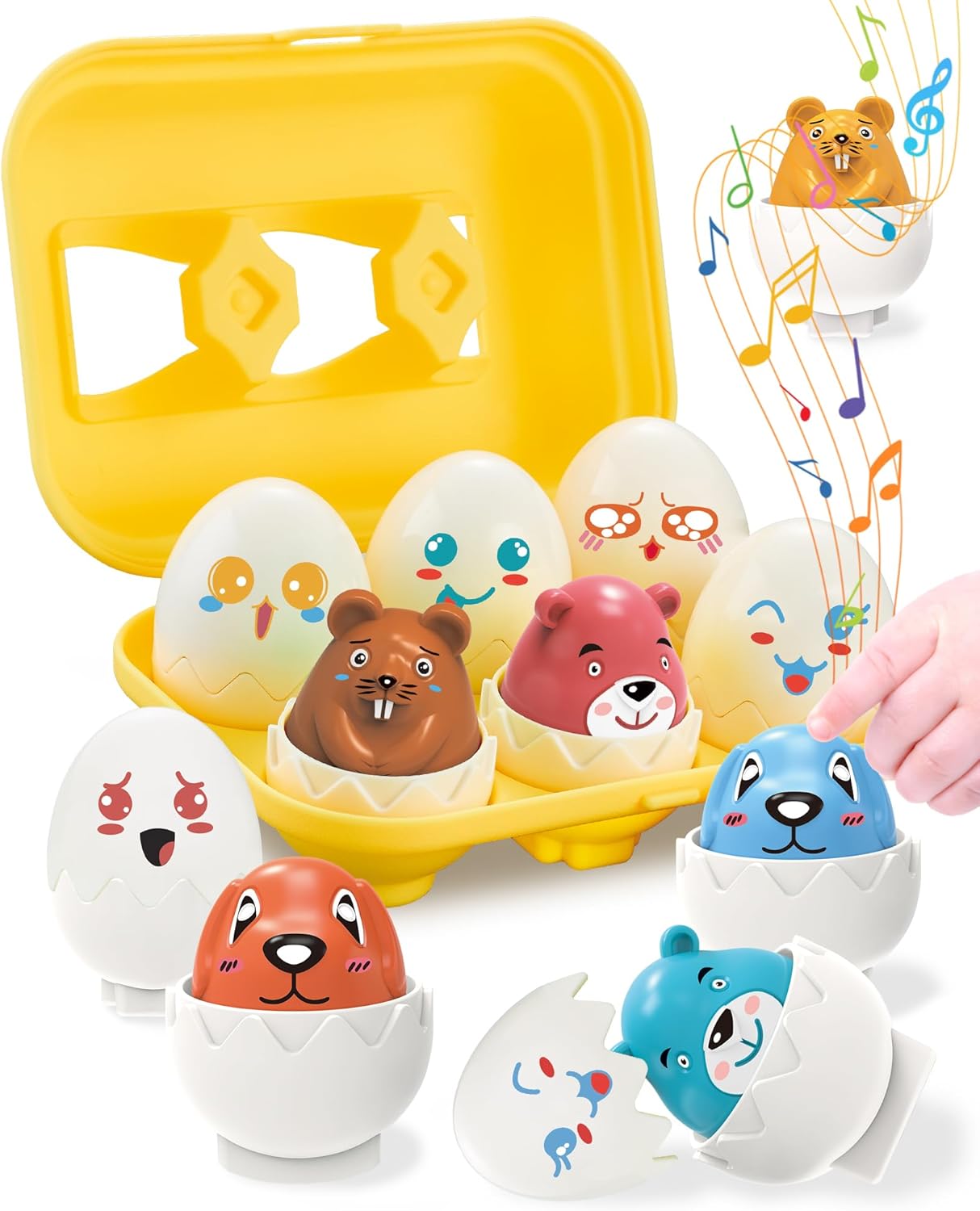 Easter egg toys for toddlers 1-3, prefilled with matching sensory toys and gifts for 3-year-old girls and boys