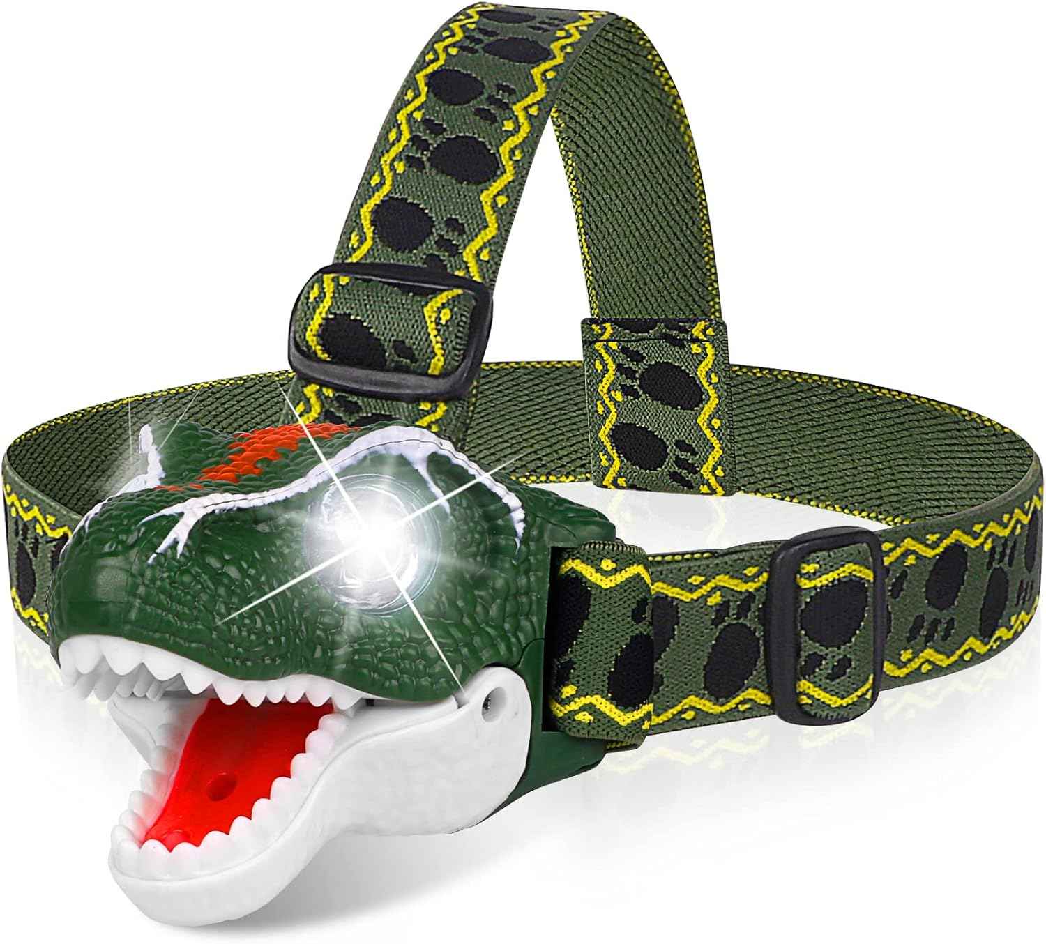 DX DA XIN Dinosaur Headlamp T-Rex LED Headlamps for Kids Flashlights Camping Gear - Dinosaur Toys for Boys Girls Toddlers Outdoor Toys for Kids Birthday Halloween Stocking Stuffers