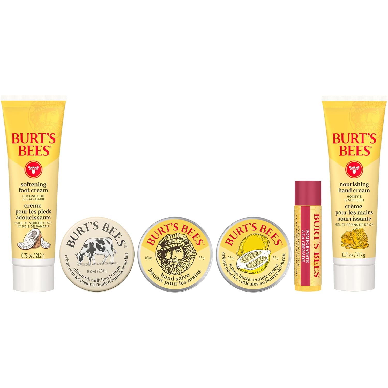 Burt's Bees Tips and Toes Kit, 6 Travel Size Products, Pomegranate Moisturizing, Hydrating, and Nourishing