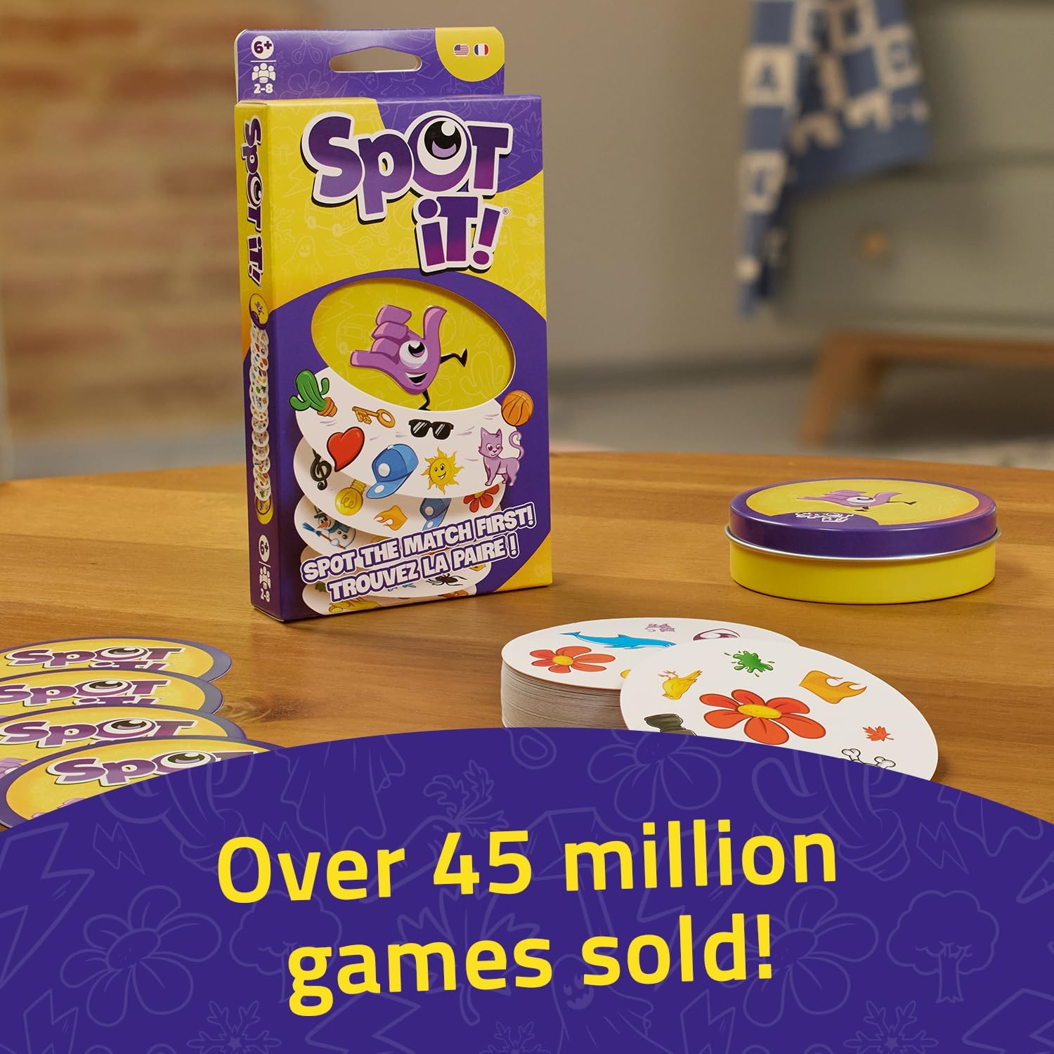 Asmodee Spot It! Classic Card Game (2024 Refresh) - Eco-Blister Edition, 5-in-1 Visual Perception Game for Quick Reflexes and Family Fun, Ages 6+, 2-8 Players, 10 Minute Playtime