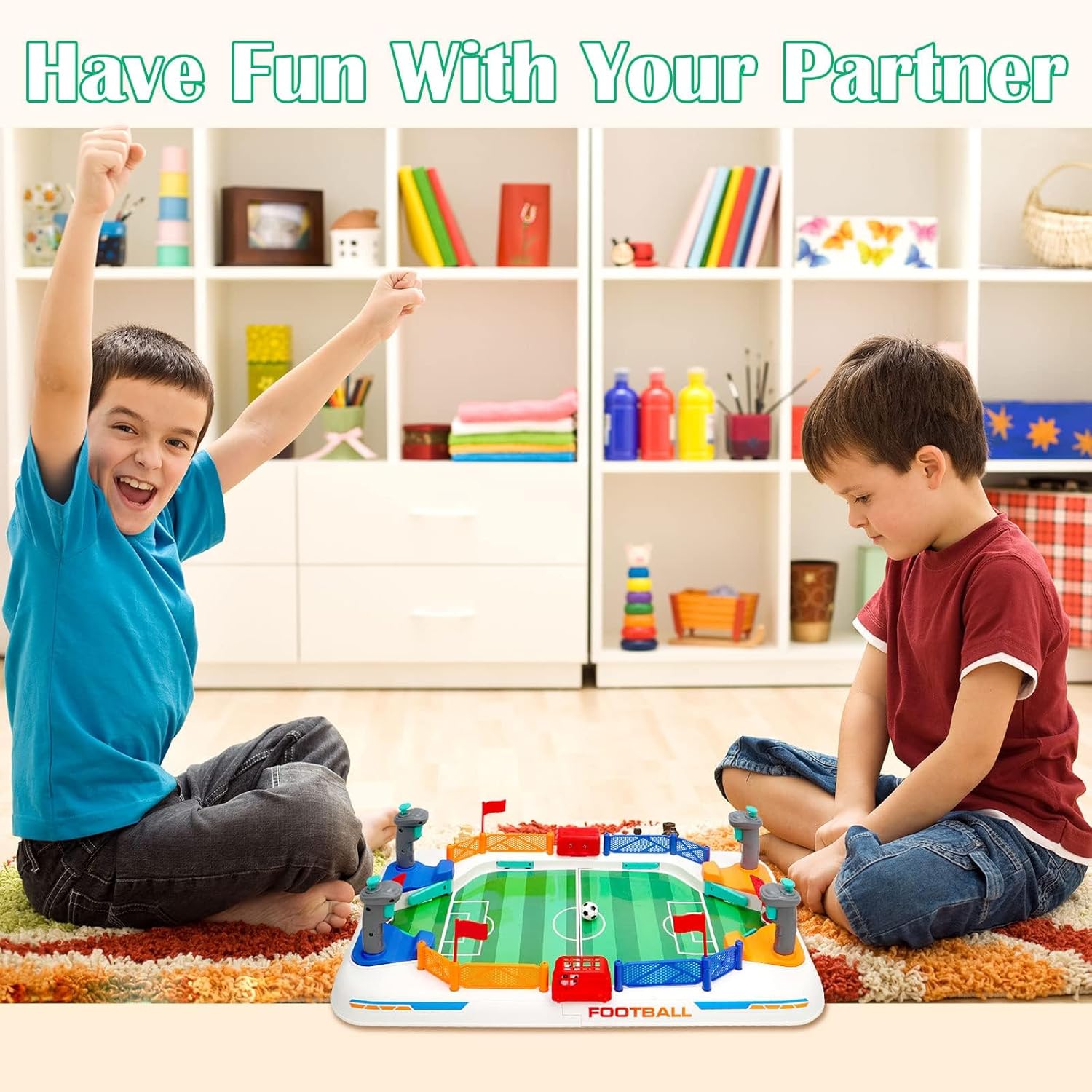 Mini Soccer Board Game for Kids: Foosball Table Toy for 3-12 Year Old Kids - Portable and Interactive Age 3+ Indoor Game