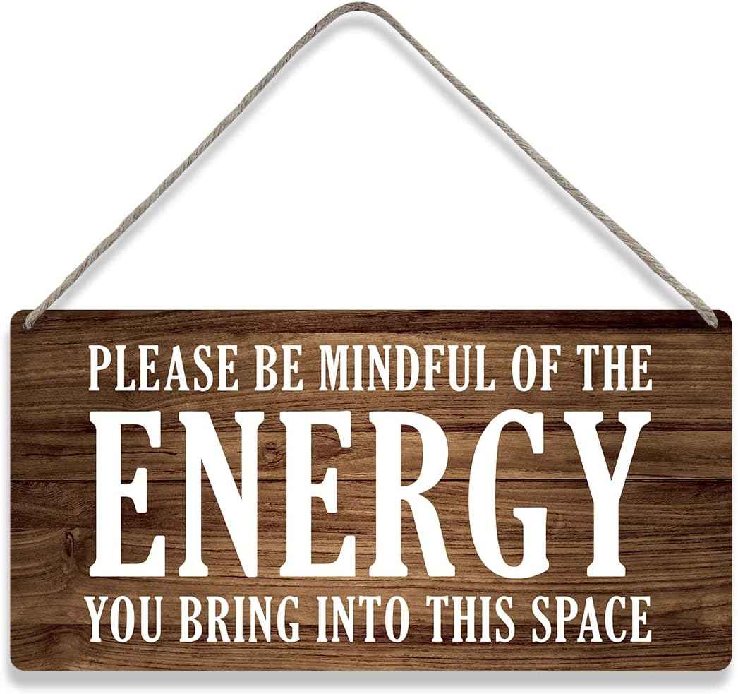 Country Style Wall Decor Be Mindful Quote Wooden Signs Rustic Hanging Wall Plaque Positive Energy Sign Home Decor Present