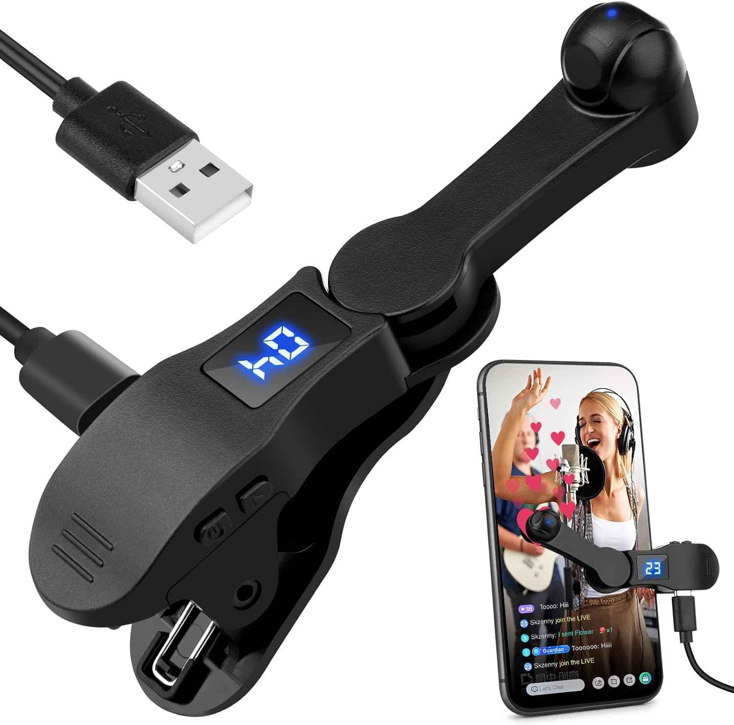 Auto Clicker for Smart Phone, Phone Screen Device Speed Clicker for iPhone iPad Apps, Fast Click Simulation Finger Continuous Click for Game, Live Broadcasts Likes, Lightning Deal, Reward Task (Black)