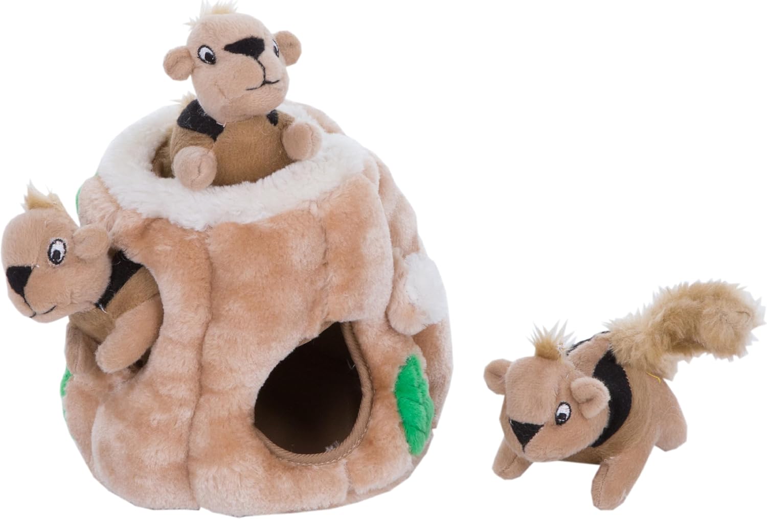 outward hound hide-a-squirrel dog toy small plush puzzle 2-in-1 interactive squeaky