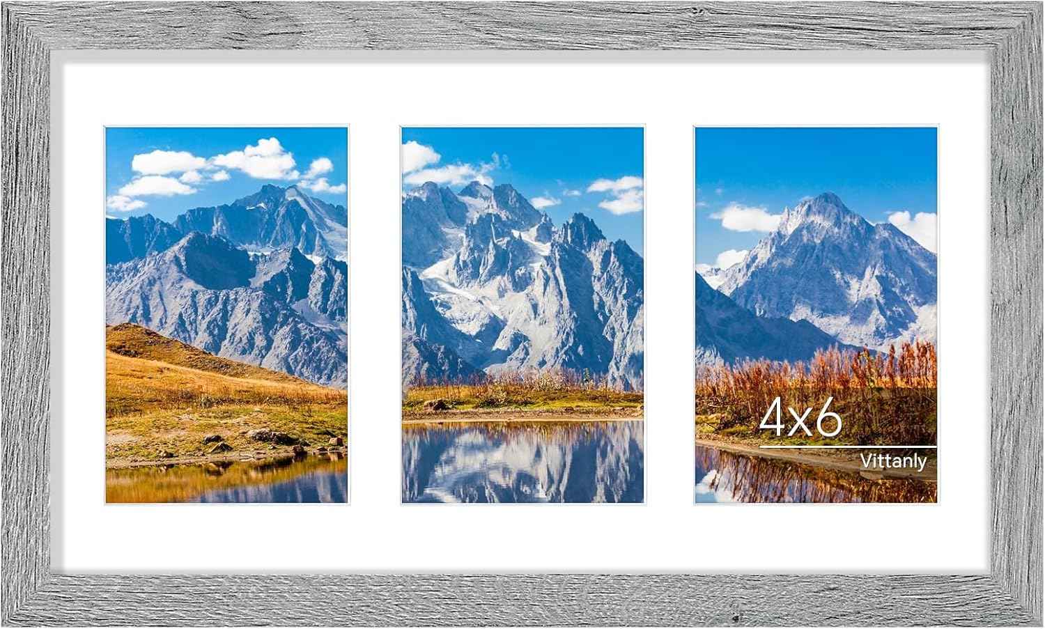 Vittanly 11x14 Collage Picture Frame, Displays 5Pcs 4x6 Pictures with Mat or 1Pcs 11x14 without Mat for Wall Mounting, Picture Frames Collage Wall Decor in Black, 1 Pack