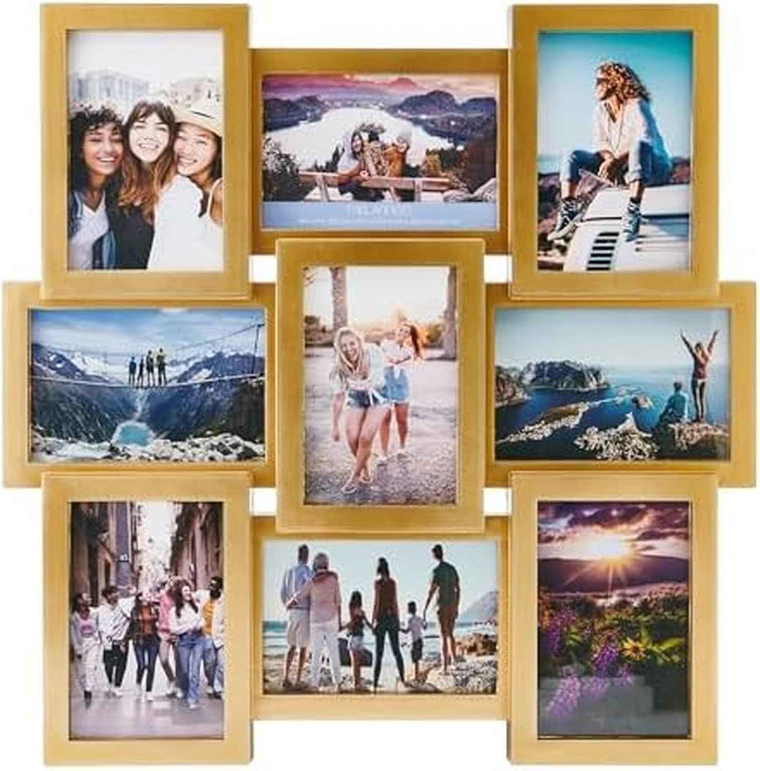 Melannco 18x23 Inch Black Collage Picture Frame - Multi-photo Frame with 12 Openings - Six 6x4 and Six 4x6 Slots - Wall Mounted Gallery Frame for Family Photos - Home Decor Multi-picture Frame
