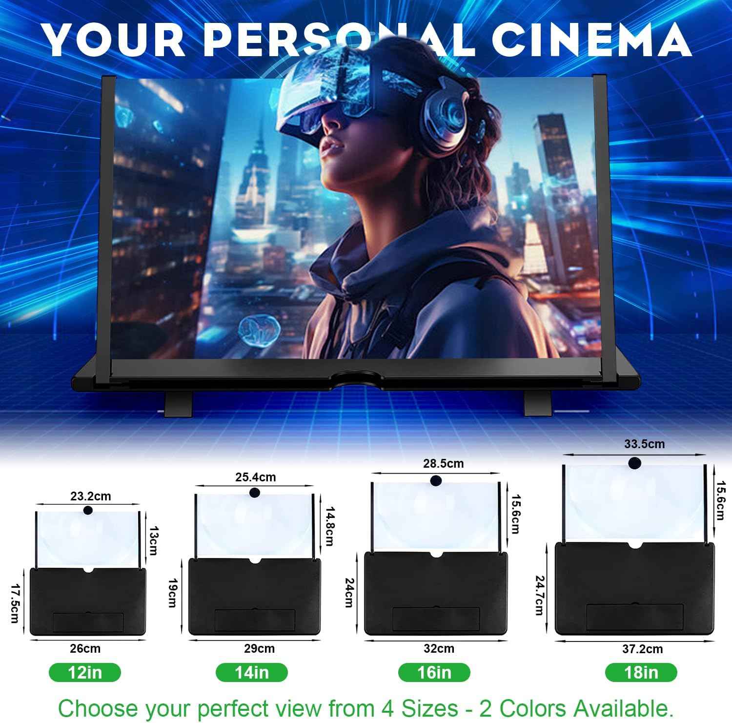 14 Inch Smartphone Screen Magnifier 3D HD Foldable Amplifier Phone Stand with Adjustable Angle Gift for Mom Dad Family Portable Universal Enlarger Movies Gaming Video