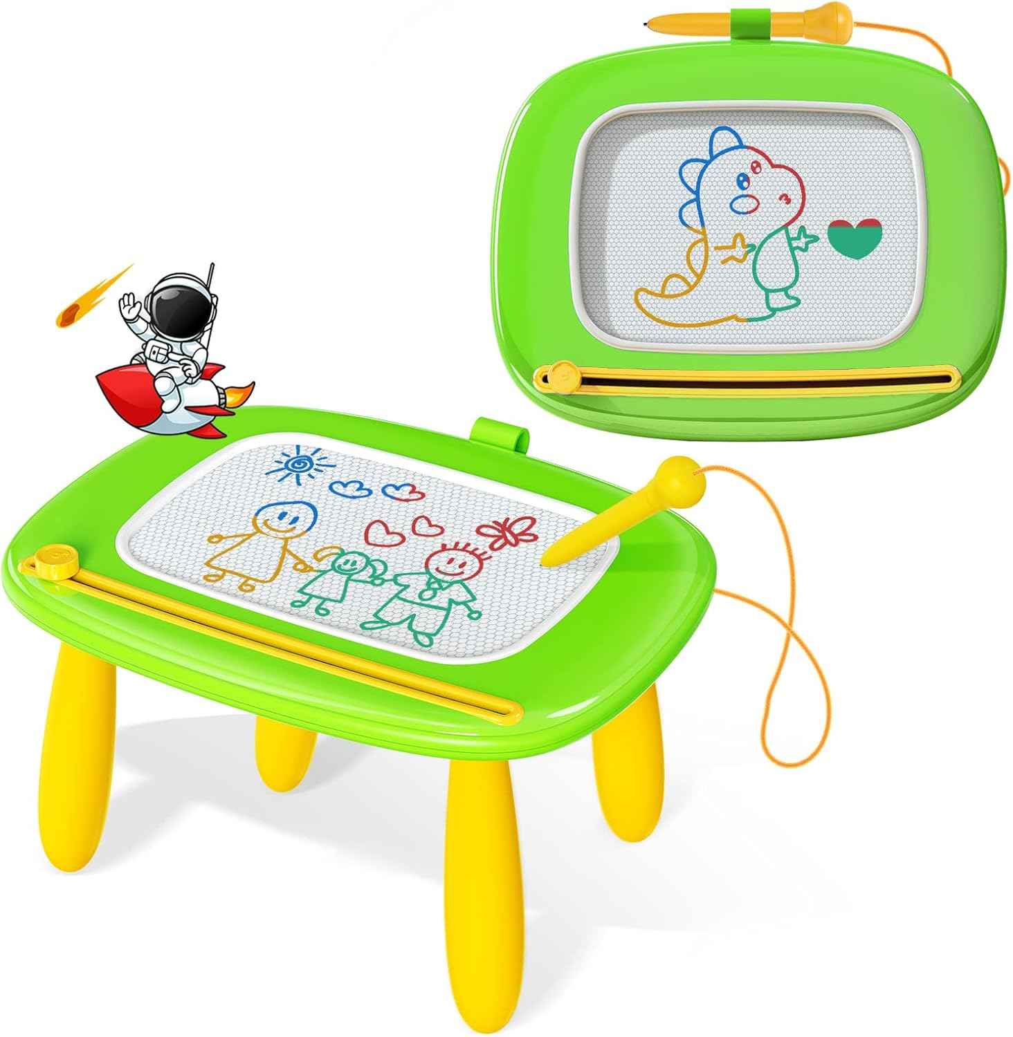 Kikidex Magnetic Drawing Board, Toddler Girl Toys for 1-2 Year Old, Doodle Board Pad Learning and Educational Toys for 1 2 3 Year Old Baby Kids Birthday Gift(Light Blue)