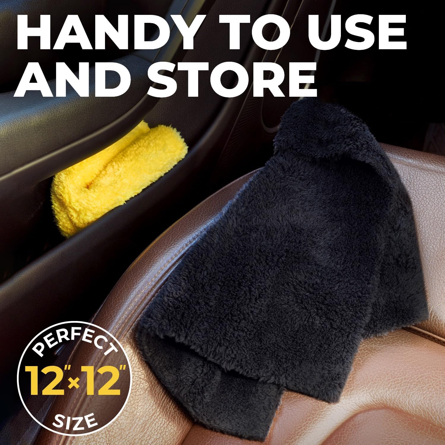edgeless 12x12 inch 540 gsm microfiber towels for car detailing 6 pack