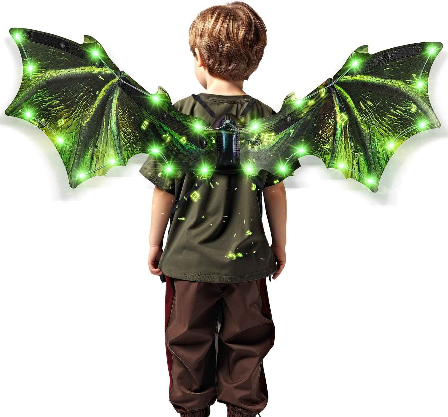 maysida Electric Fairy Wings for Girls, Light Up Moving Butterfly Wings with LED Lights and Music, Toy for Kids as Halloween Valentine Birthday Christmas Party Costume Princess Cosplay Dress Up Gift