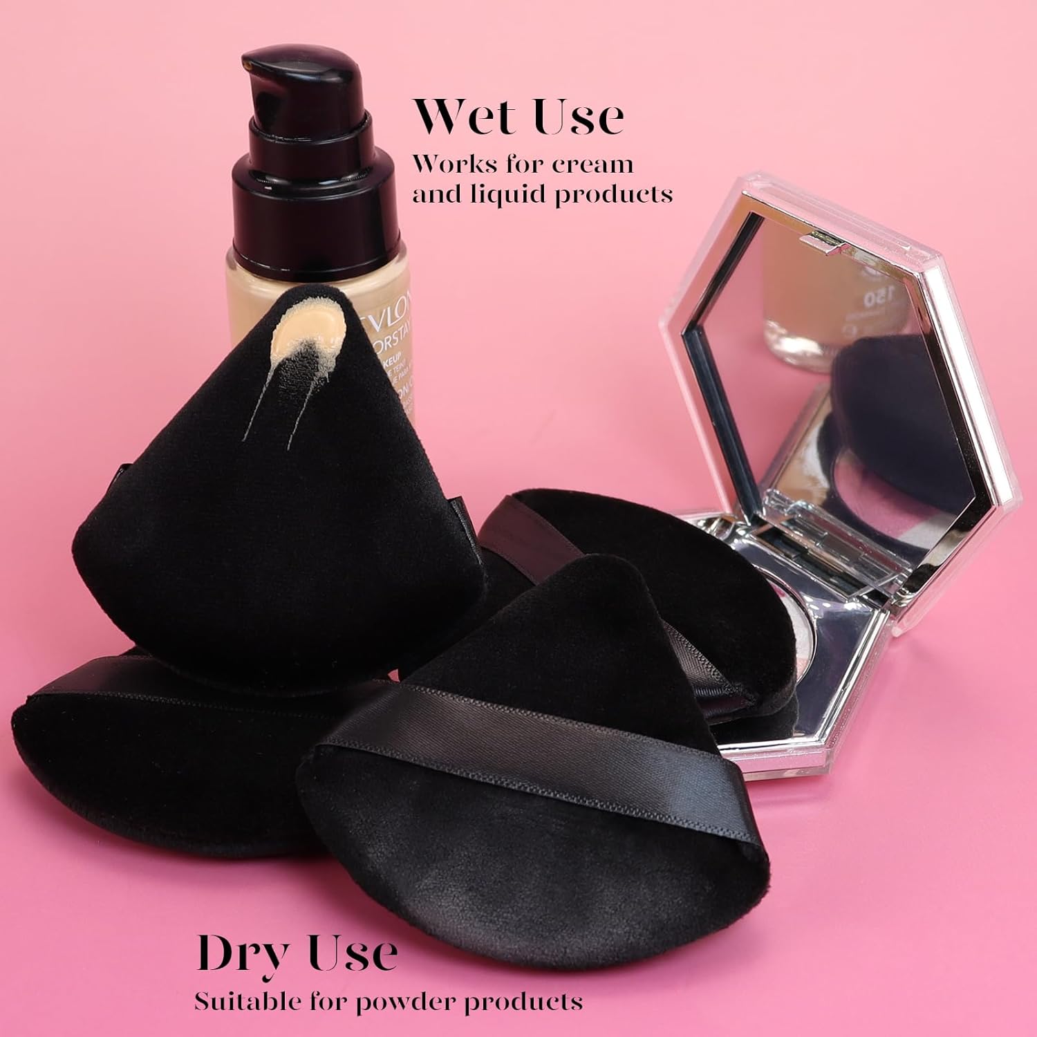 beakey 12pcs triangle powder puffs loose powder foundation makeup set ultra-soft breathable