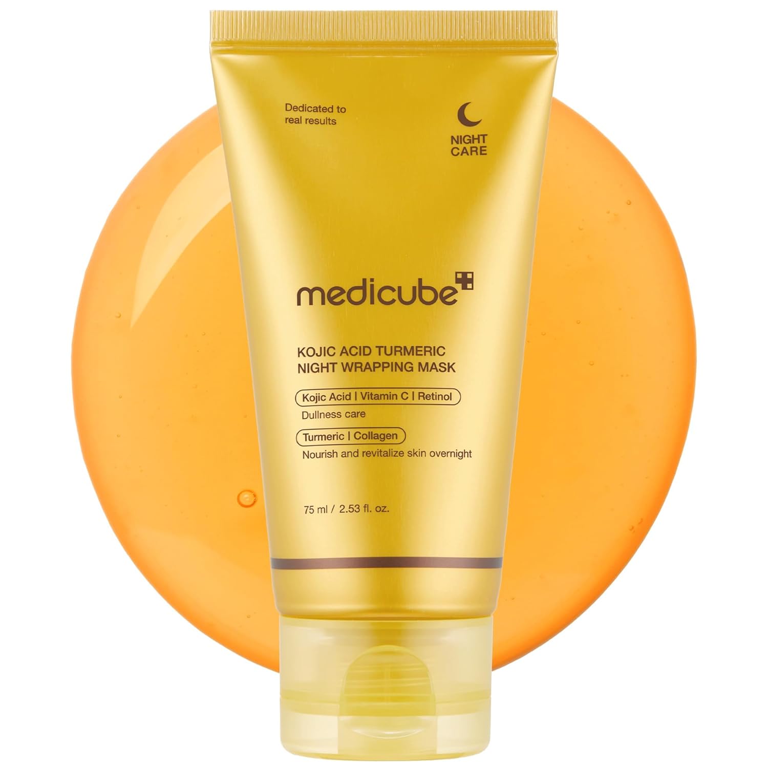 medicube Wrapping Mask Kojic Acid and Turmeric Overnight Peel Off Facial Mask, 2.53 fl.oz, Korean Skin Care