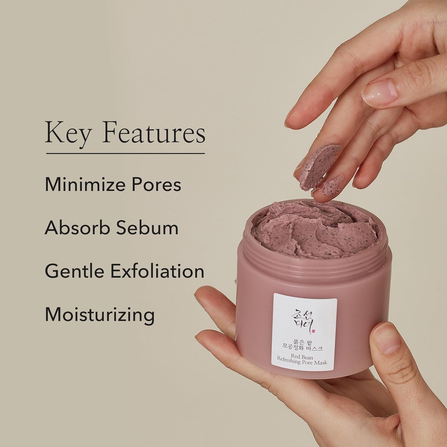Beauty of Joseon red bean pore refreshing mask mud cream hydrating wash off pack 140ml for men and women skin care