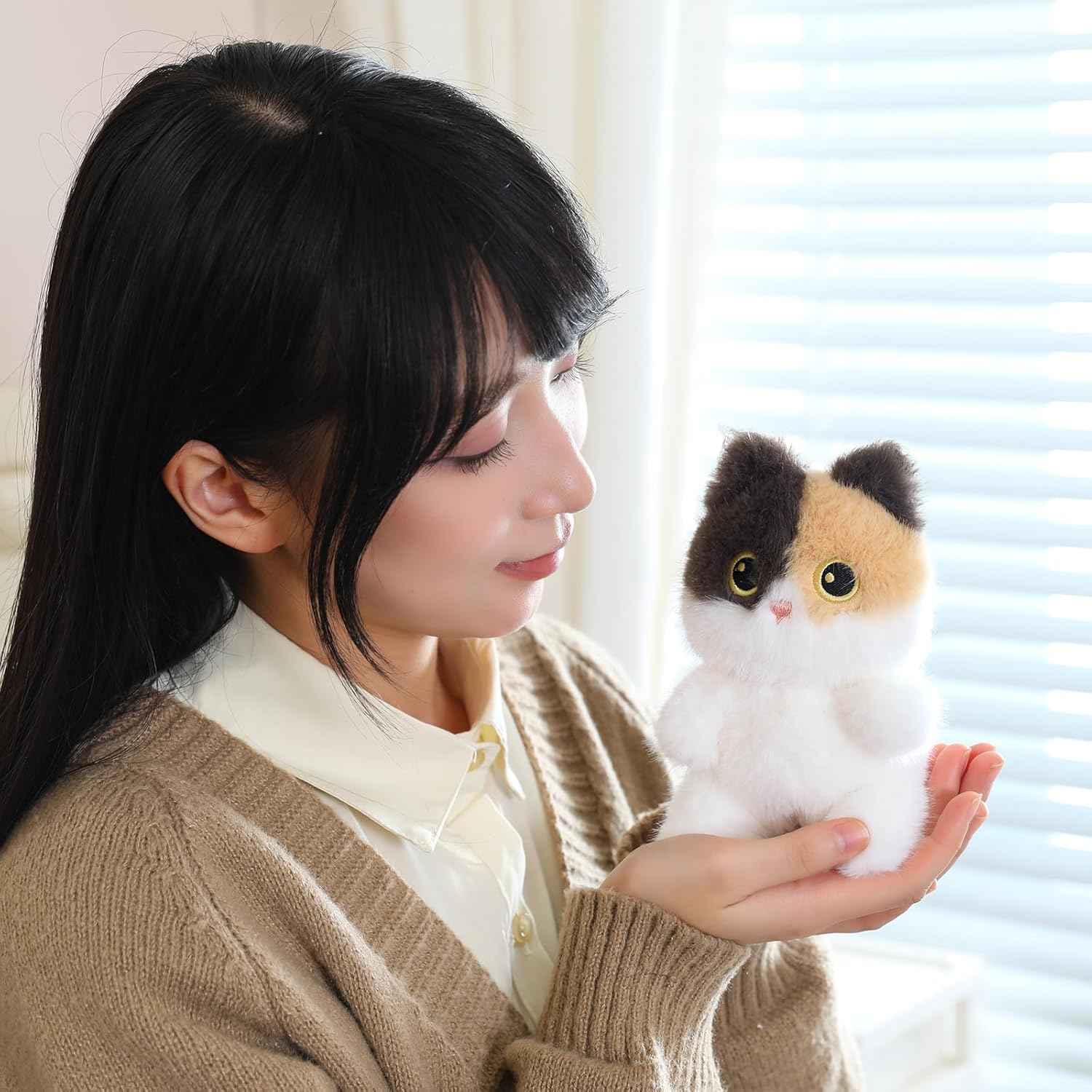 Ditucu Cat Stuffed Animals Cute Soft Plush Dolls Small Plushies Toys Gifts for Kids Grey 6 inch