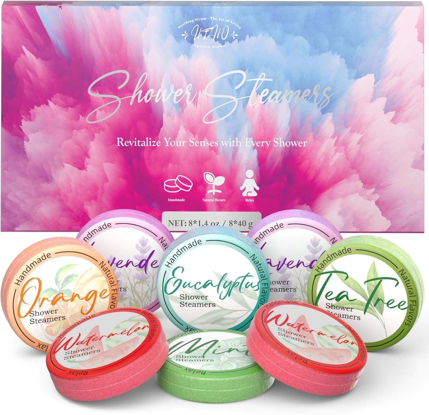 Shower Steamers Aromatherapy 8 Pack - Lavender and Eucalyptus Essential Oils, Self Care Gifts for Women and Men