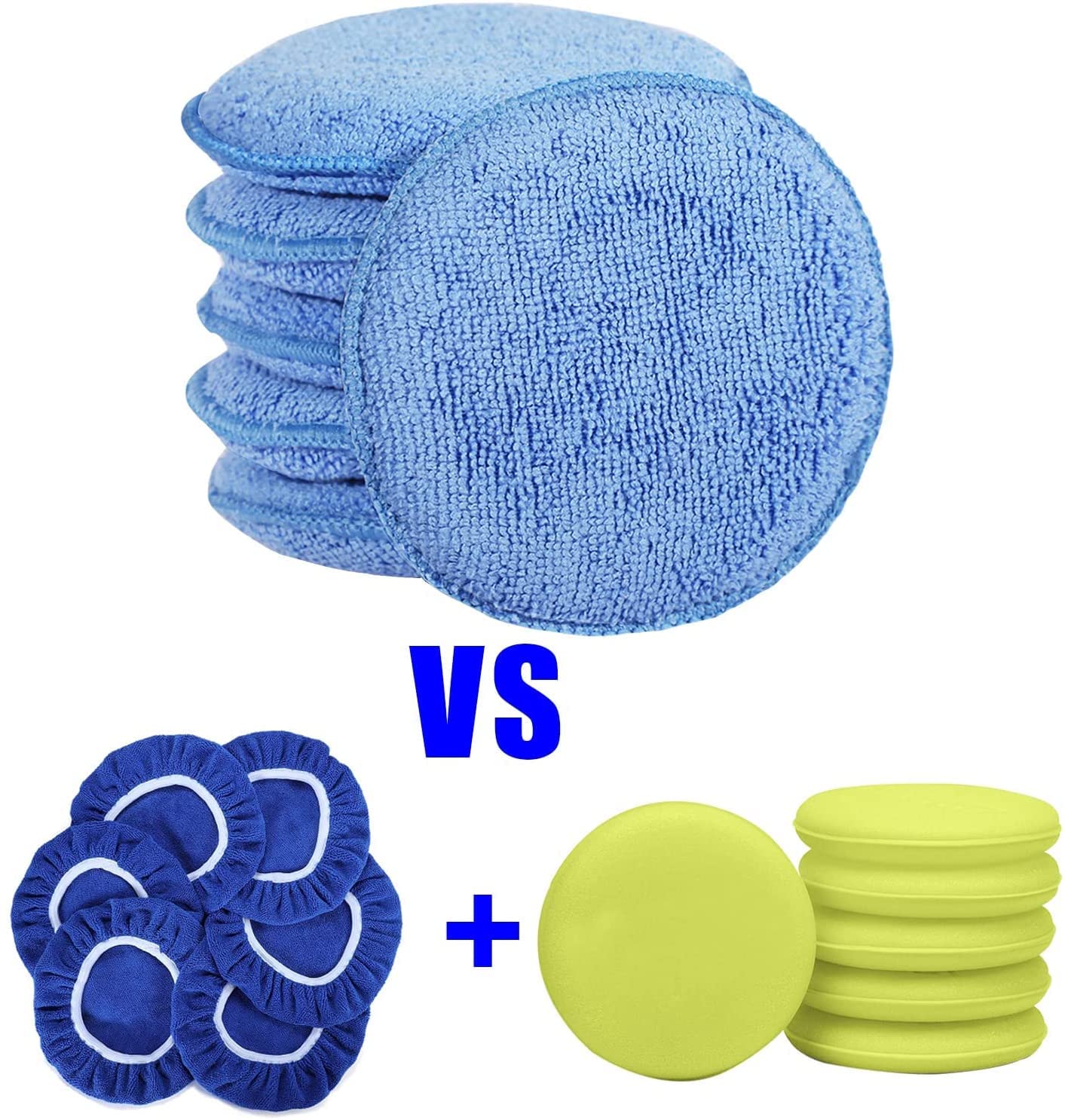 5-inch Microfiber Wax Applicator Pads for Car Waxing and Polishing, 6 Pack, Machine Washable