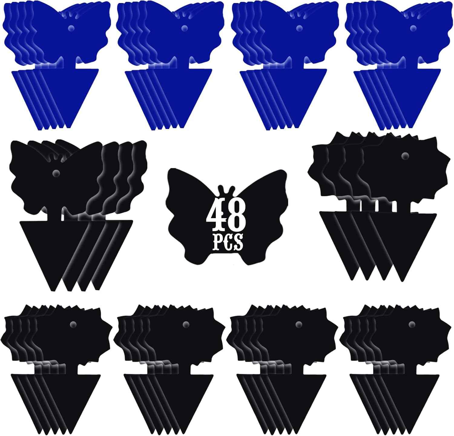 USKICH Sticky Trap Fruit Fly and Gnat Trap Sticky Bug Traps Fungus Traps for Indoor/Outdoor Insect Catcher for White Flies,Mosquitoes,Fungus Gnats,Lying Insects (24 Pcs Black)