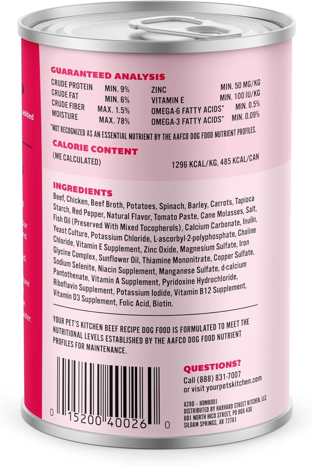 pet food wet beef recipe 13.2 oz cans pack of 6 made in usa
