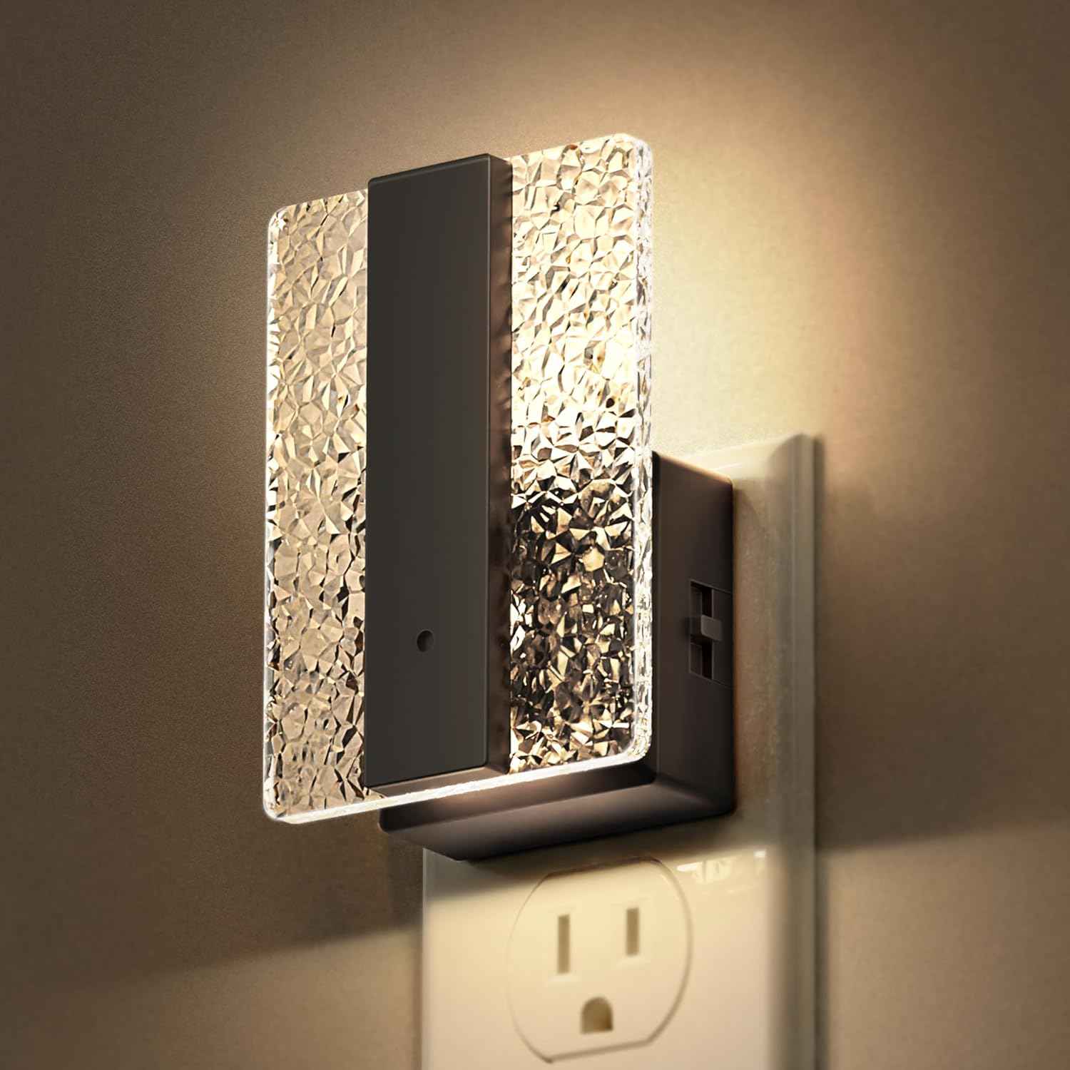 DORESshop LED Night Lights Plug into Wall [2 Packs], Decorative Night Light with Dusk-to-Dawn Sensor, RGB Color-Changing Nightlights with Slide Button, Nightlights for Kids, Bathroom, Hallway, Bedroom