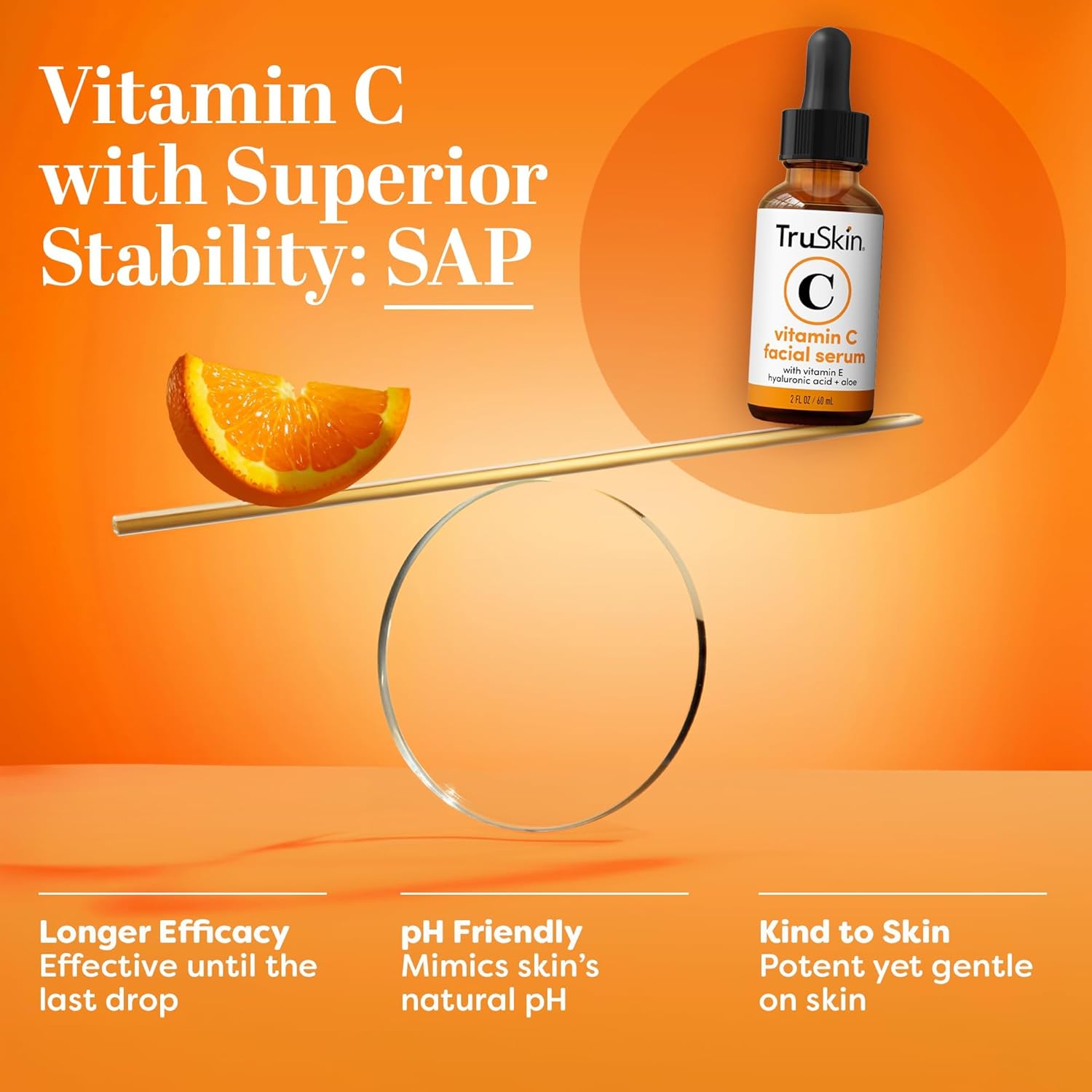 TruSkin Vitamin C Serum for Face - 2 fl oz - Anti Aging with Hyaluronic Acid and Vitamin E for Brightening and Hydration