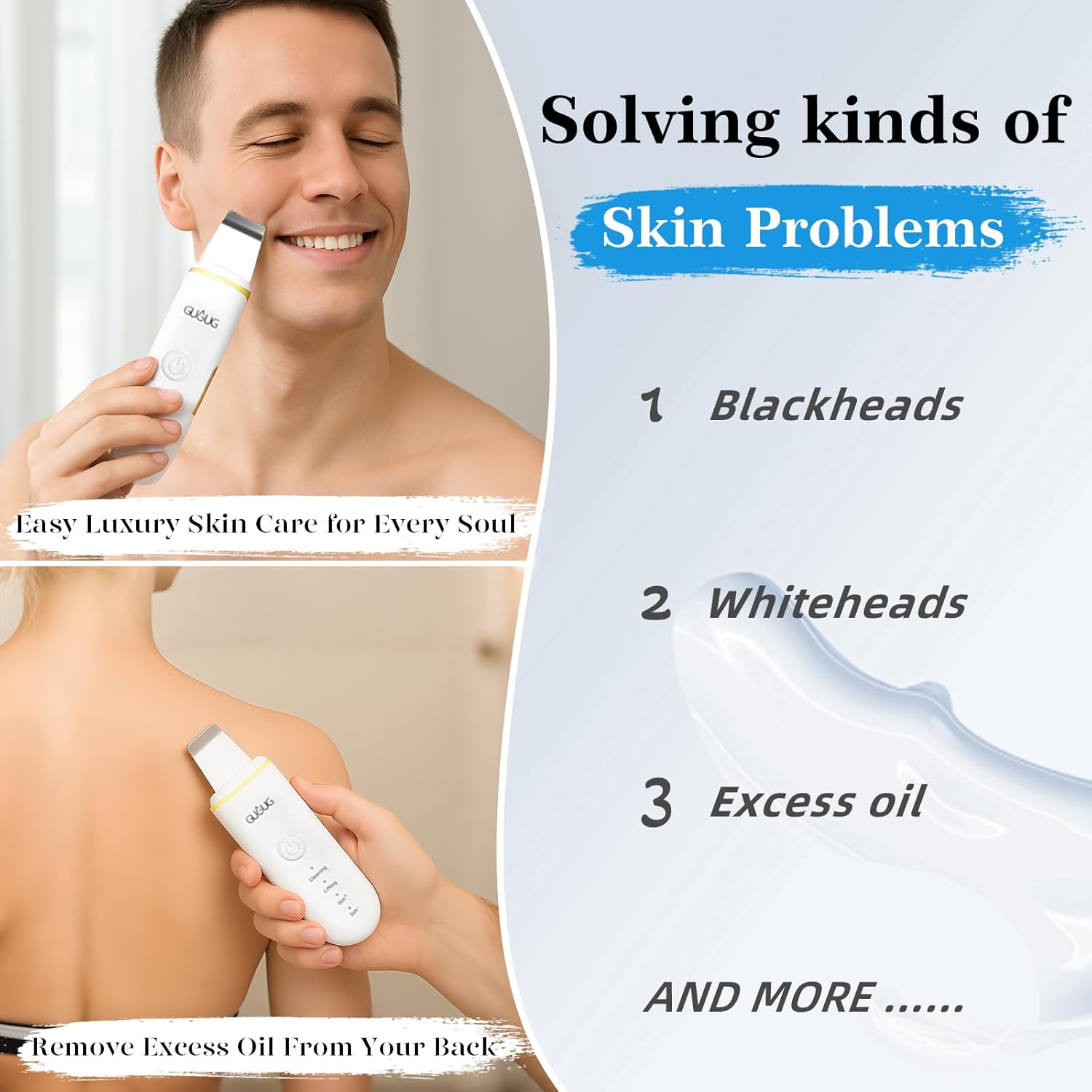Gugug white skin spatula 4 modes blackhead remover for facial deep cleansing suitable for sensitive skin