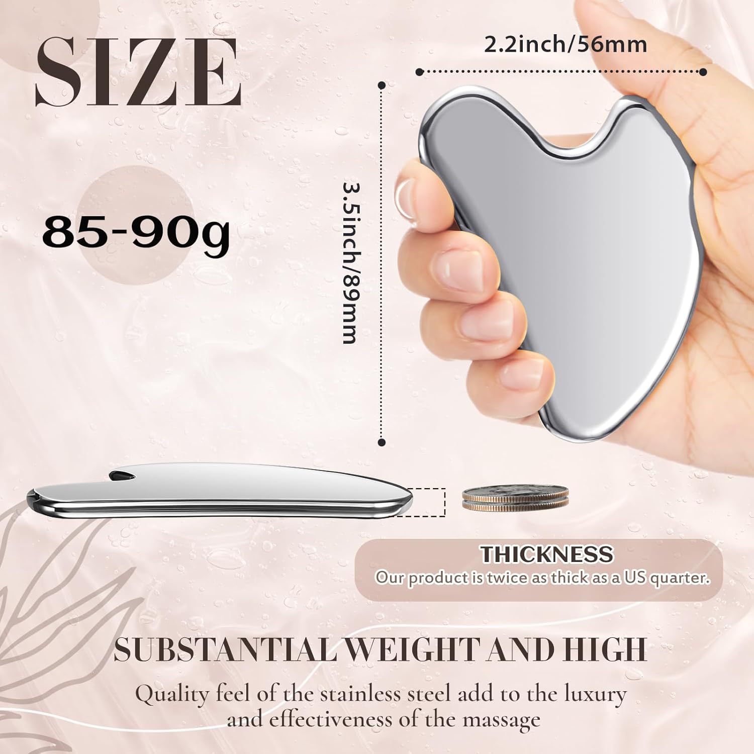 Nuanchu stainless steel gua sha facial tool for body with pouch, lymphatic drainage massage gift