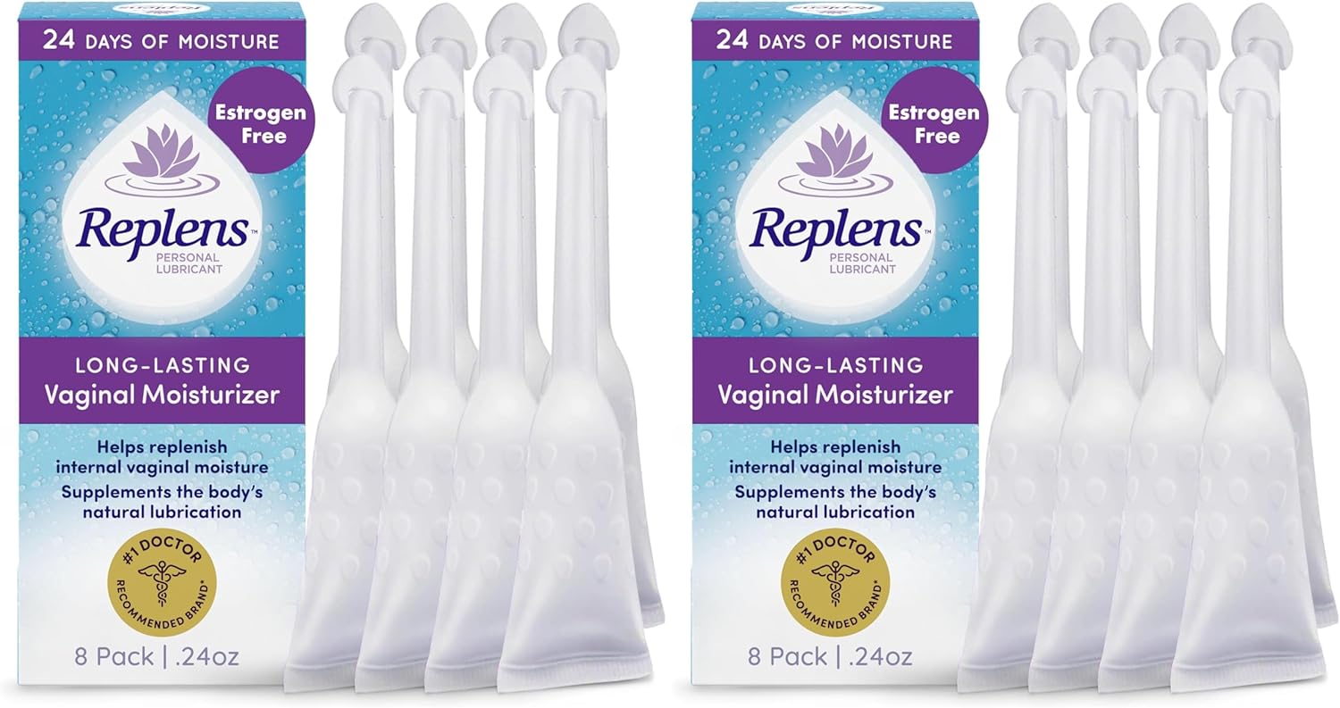 replens doctor-recommended estrogen-free vaginal moisturizer for vaginal dryness, 8 pre-filled applicators