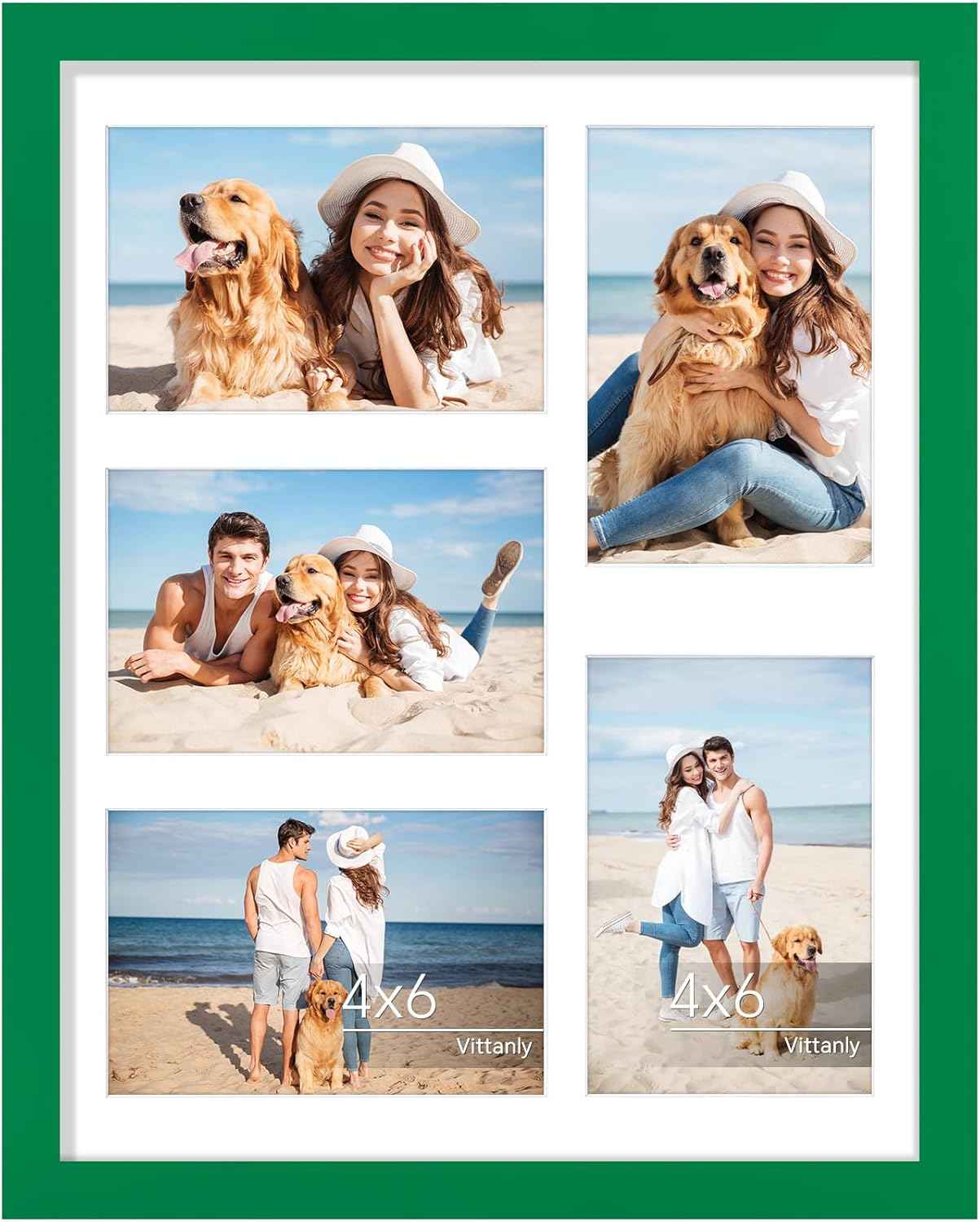Vittanly 11x14 Collage Picture Frame, Displays 5Pcs 4x6 Pictures with Mat or 1Pcs 11x14 without Mat for Wall Mounting, Picture Frames Collage Wall Decor in Black, 1 Pack